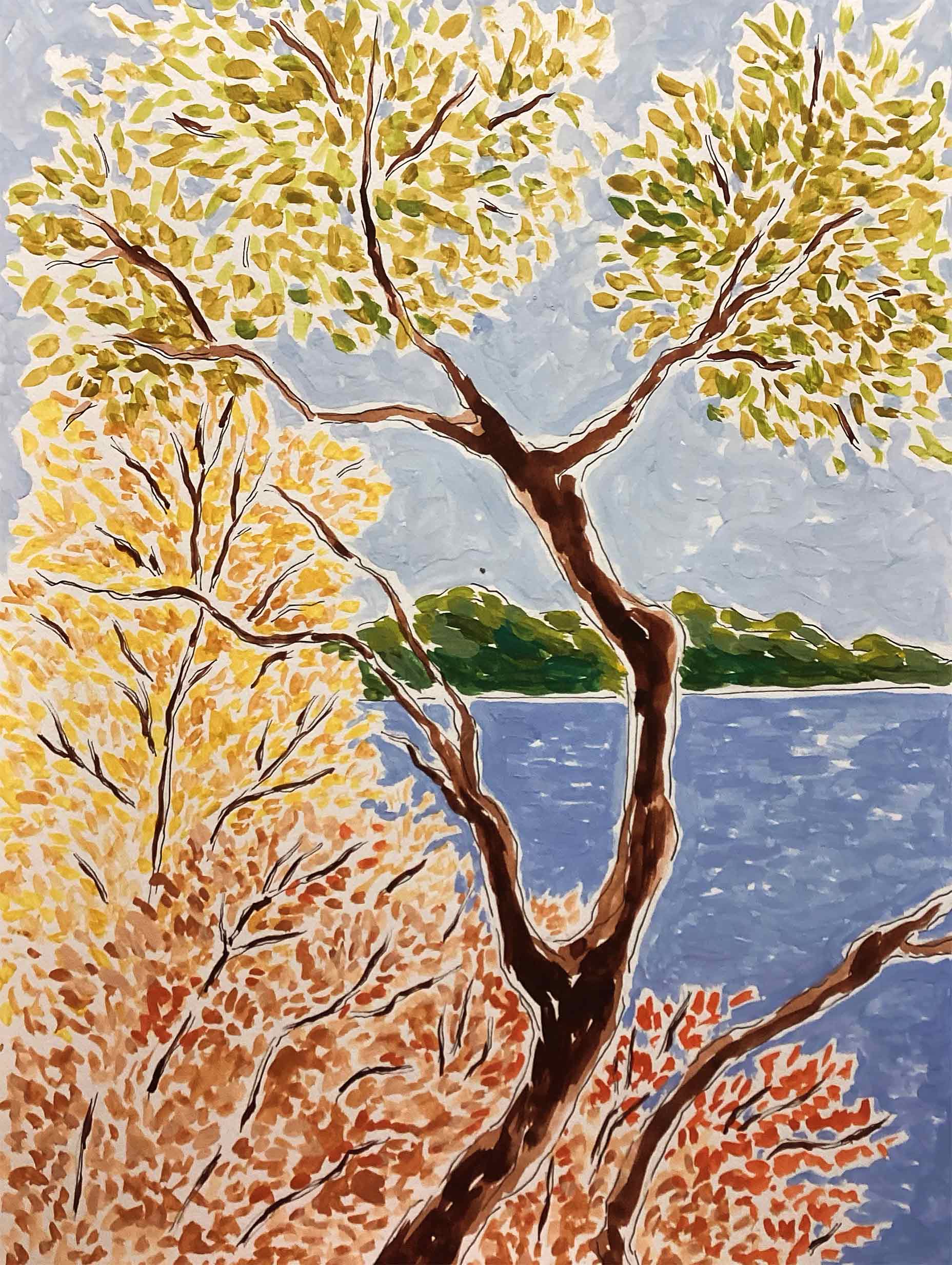 Rushati Chowdhury - Autumn By The Lake Poster