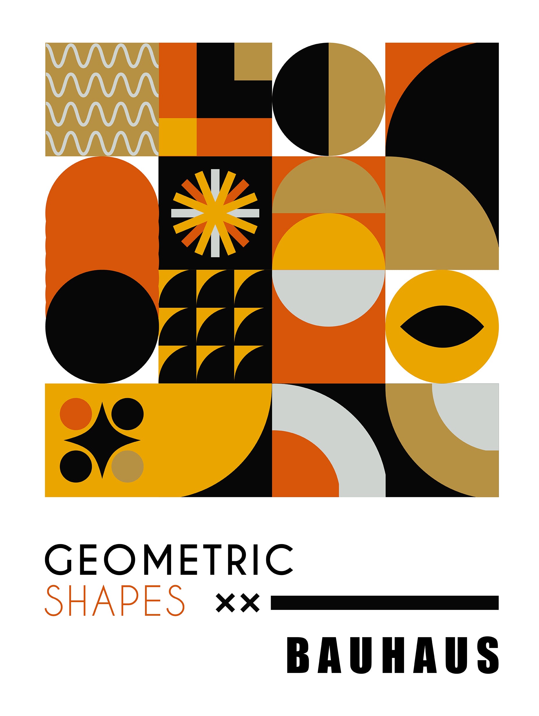 Bauhaus Formrutnät Poster