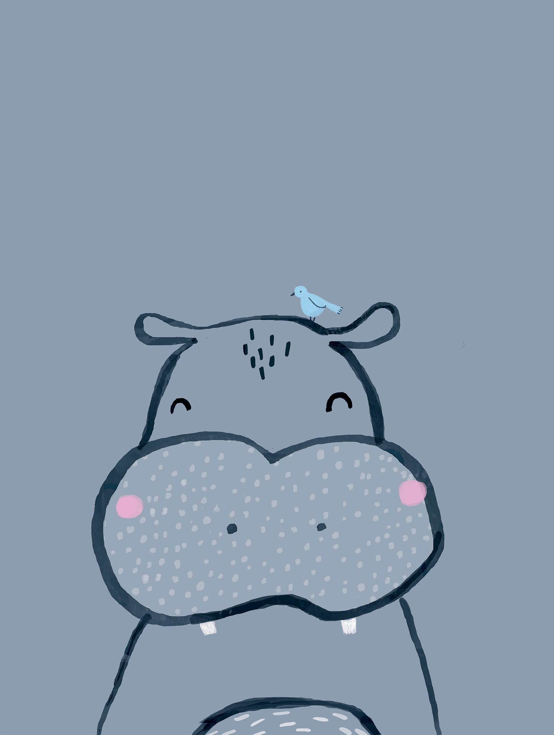Laura Pantony - Inky Hippo Poster