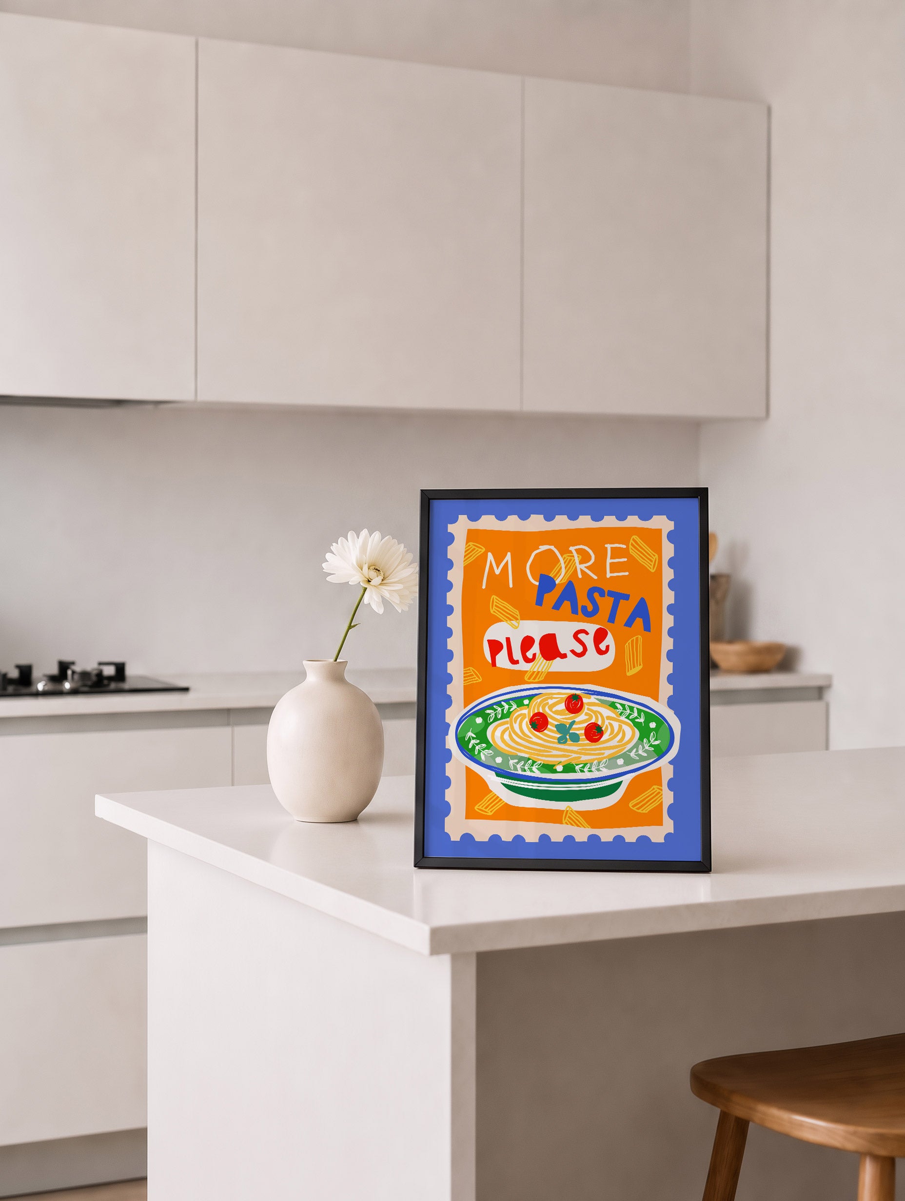 Orange Trattoria Spaghetti Poster Mockup