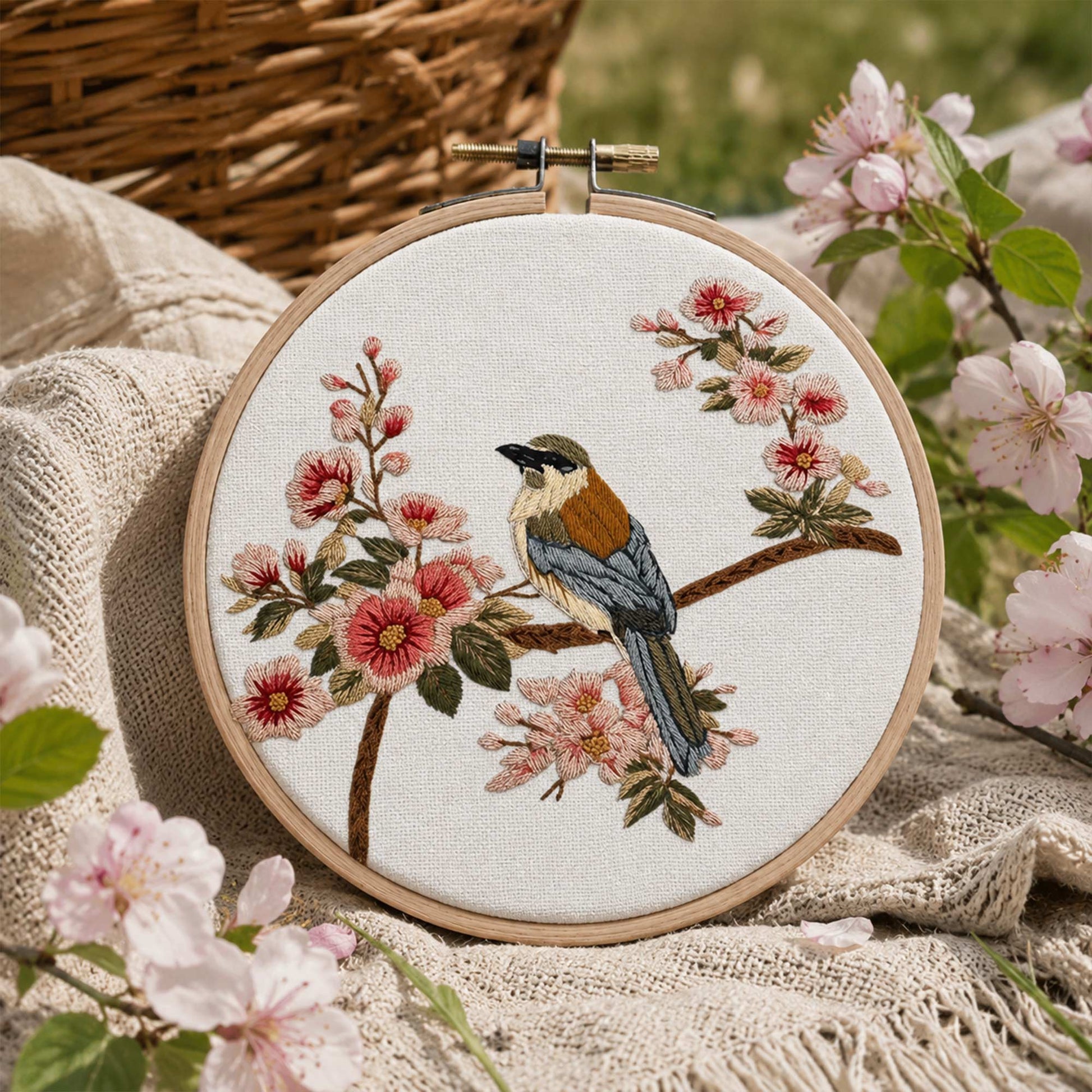 Blossom Songbird Embroidery Design