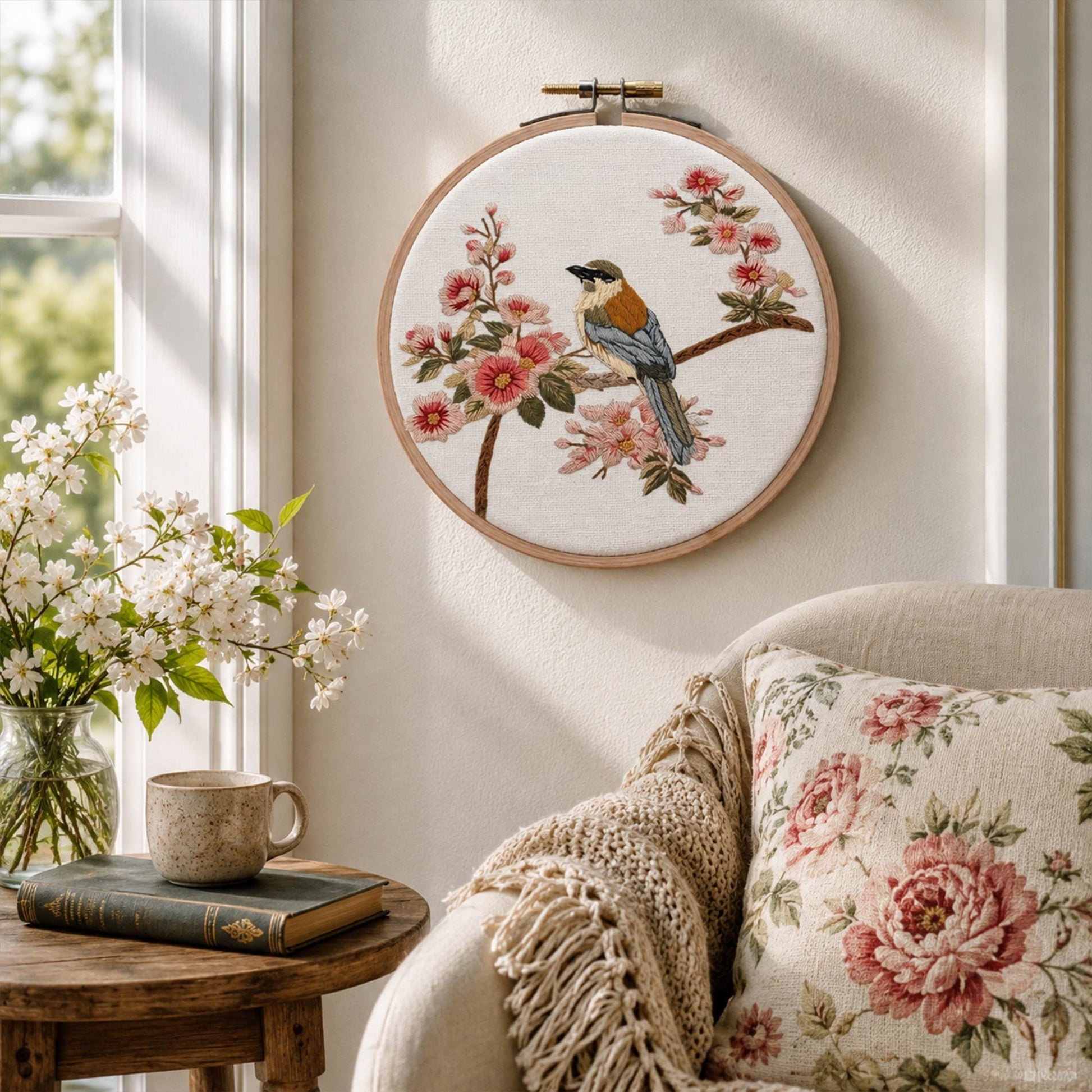 Blossom Songbird Embroidery Design