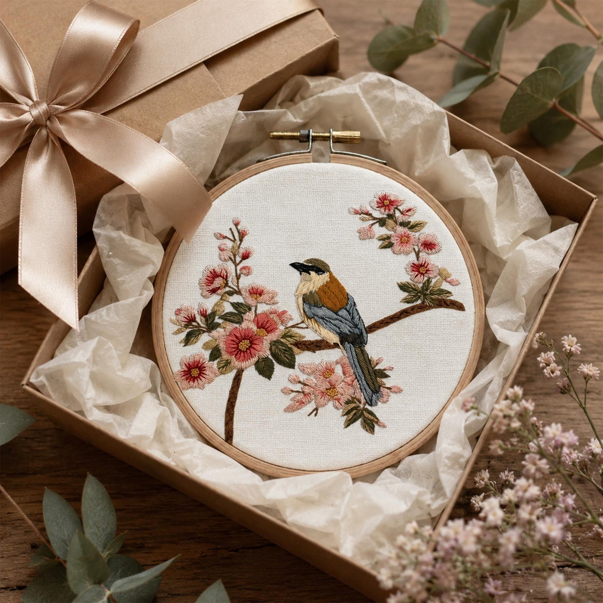 Blossom Songbird Embroidery Design