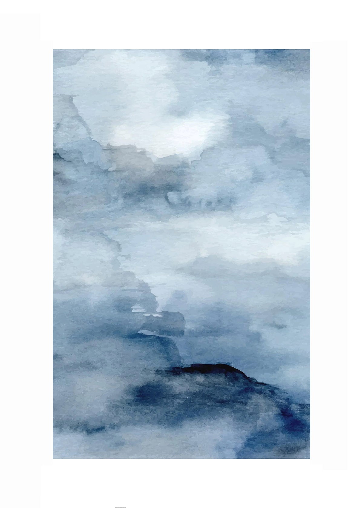 Stormy Blue Watercolor Poster