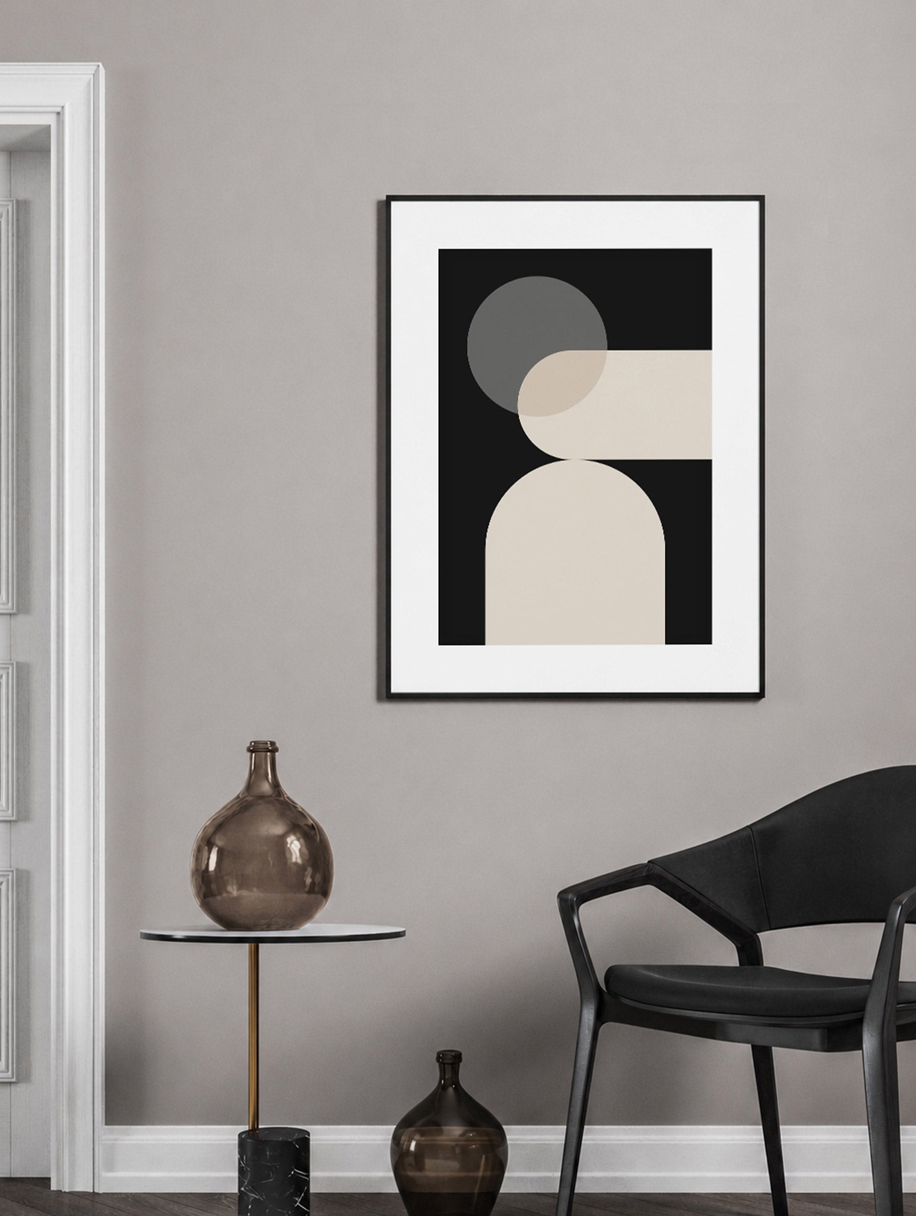 Black Beige Geometry Poster