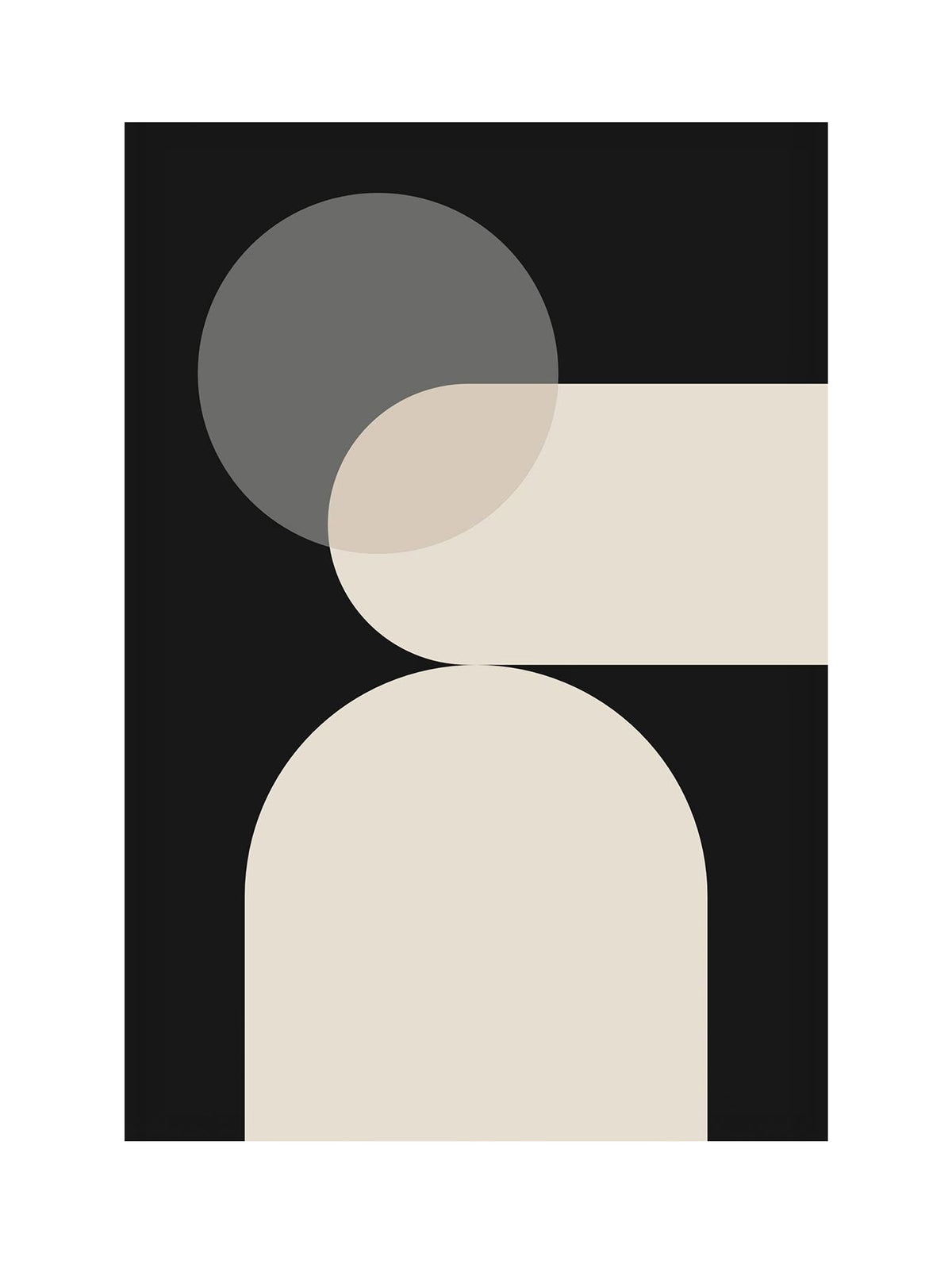 Black Beige Geometry Poster