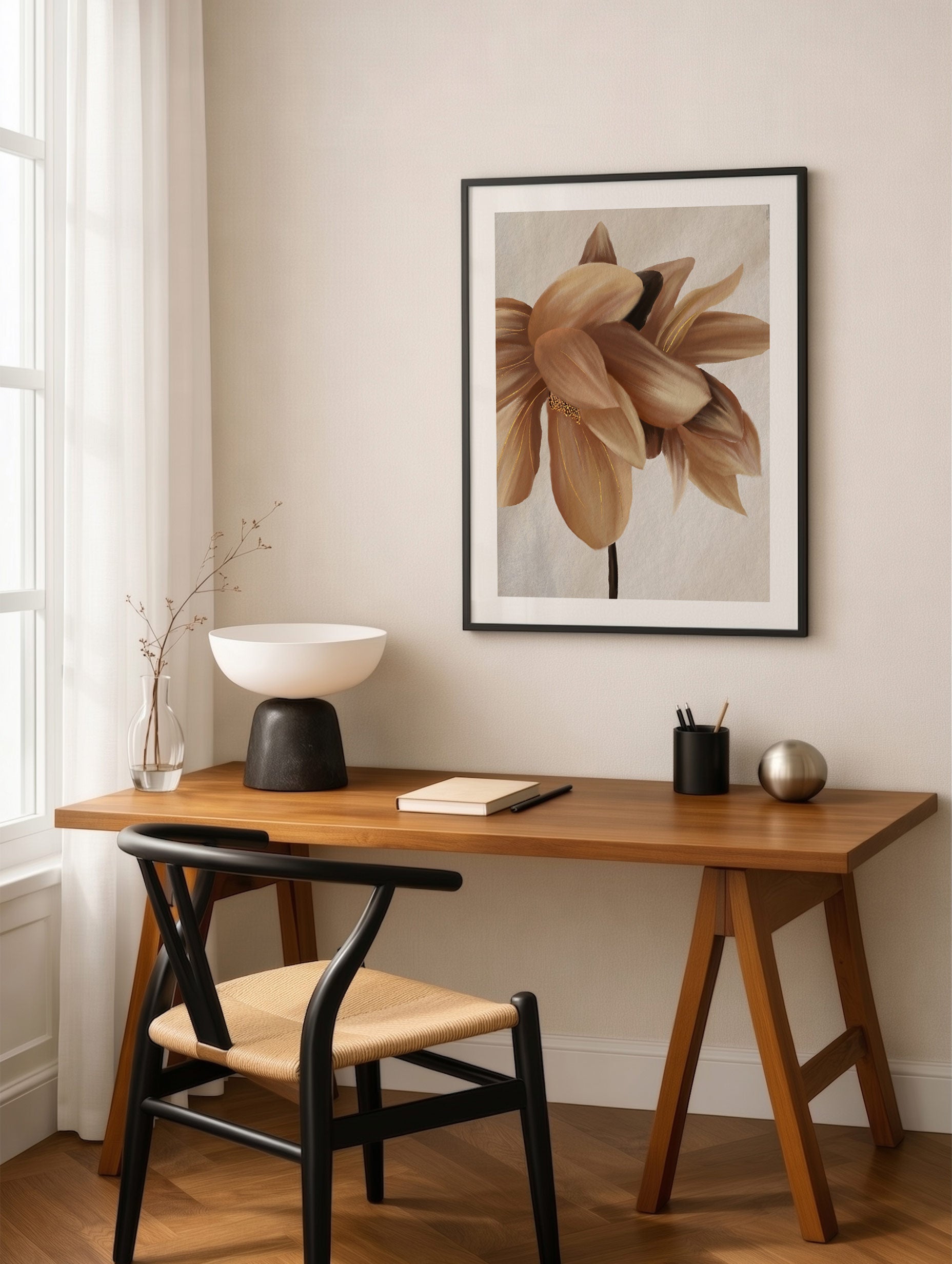 Sepia Bloom Poster