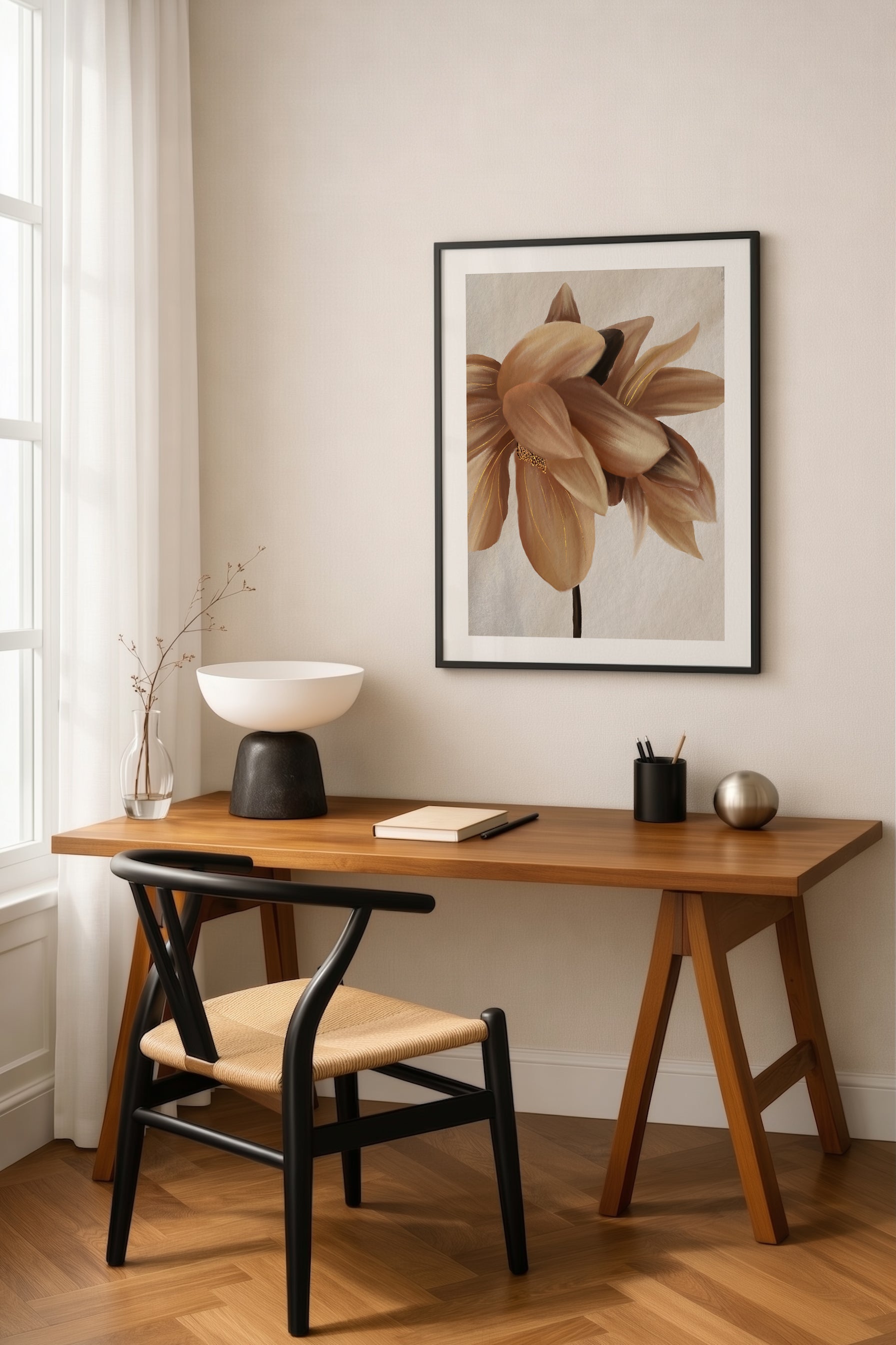 Sepia Bloom Poster