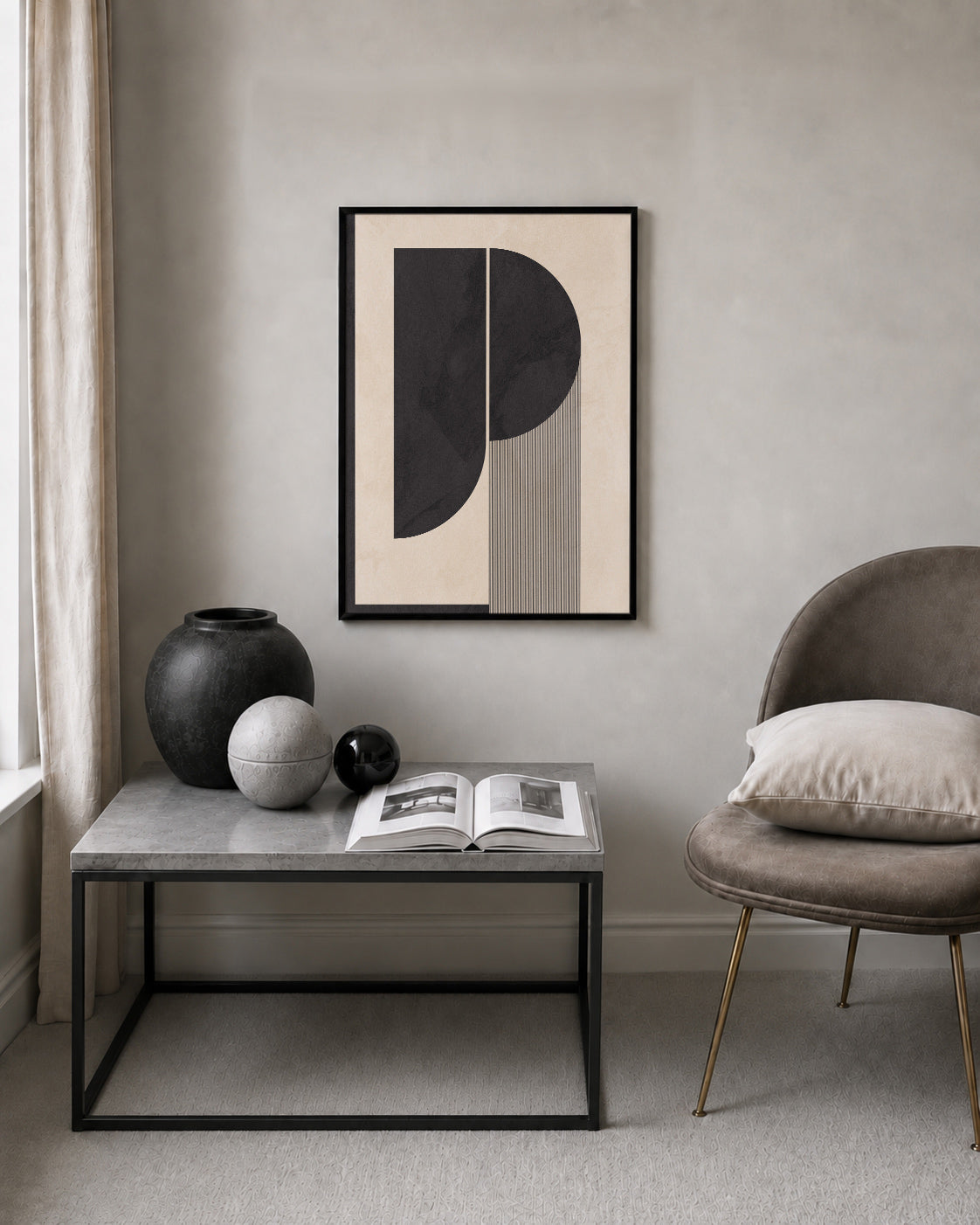 Semicircles Abstract Poster