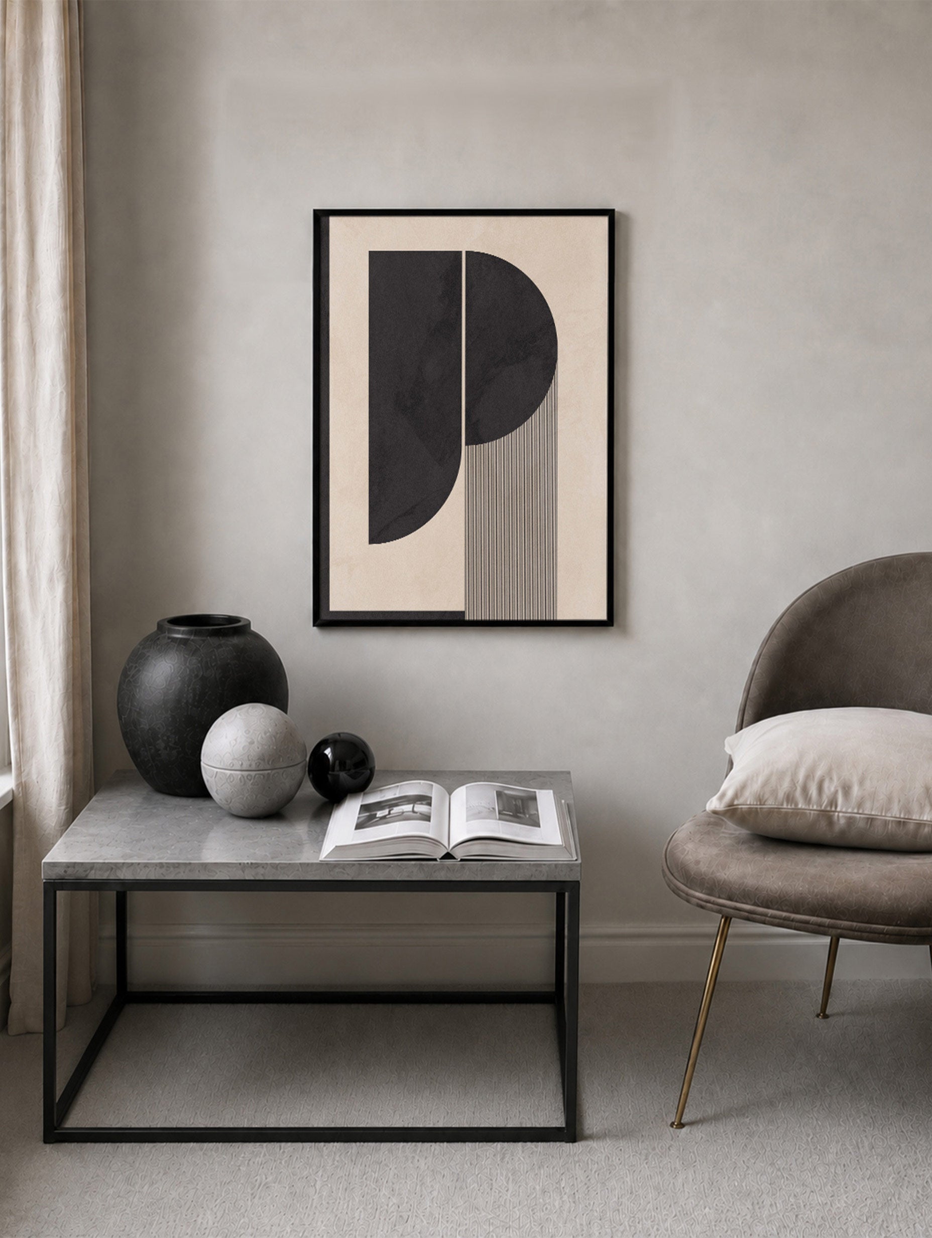 Semicircles Abstract Poster