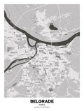 Belgrade, Serbia Map Poster