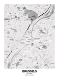 Brussels, Belgium Map Poster