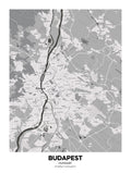 Budapest, Hungary Map Poster