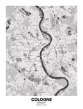 Cologne, Germany Map Poster