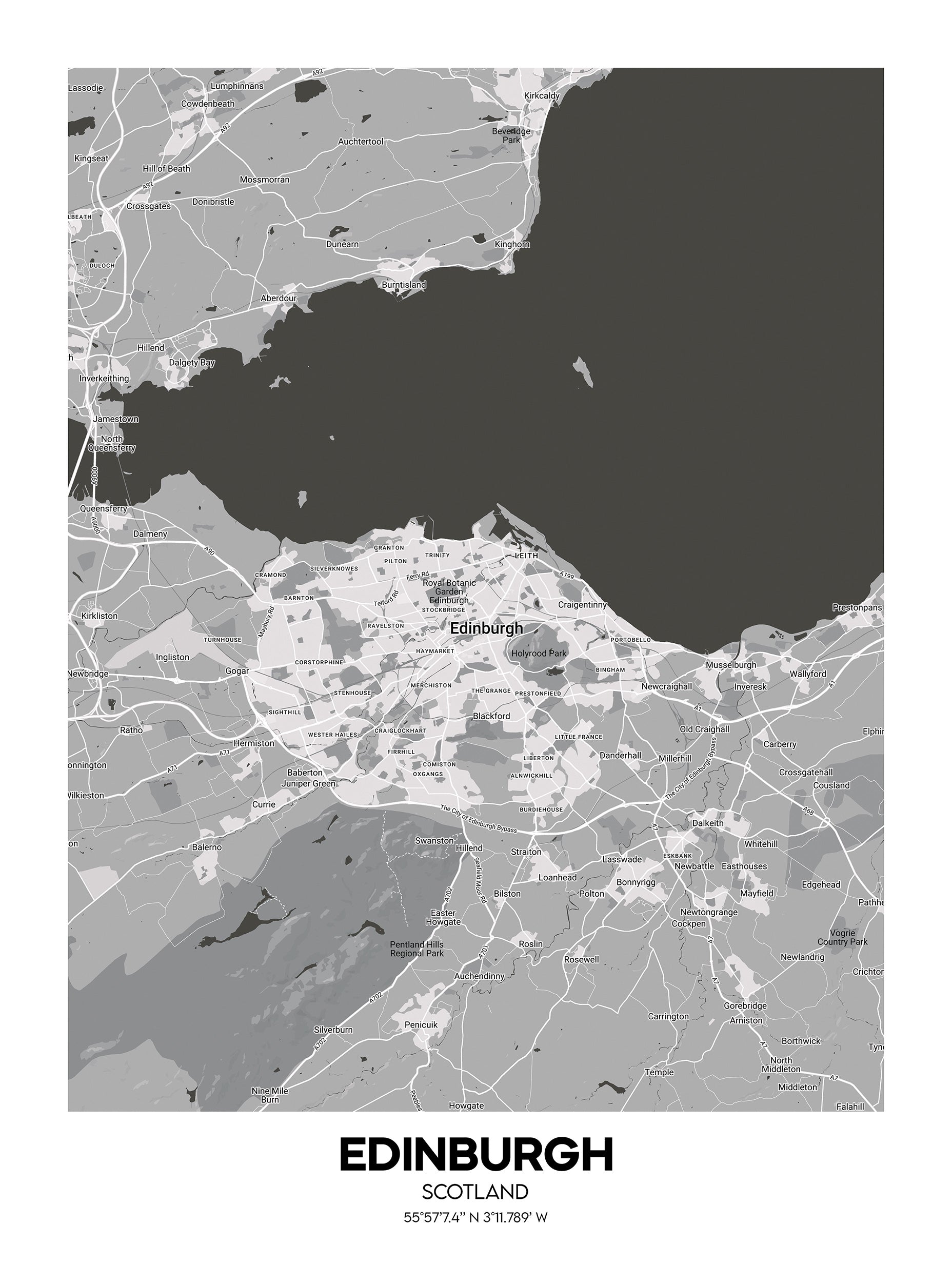 Edinburgh, Scotland Map Poster