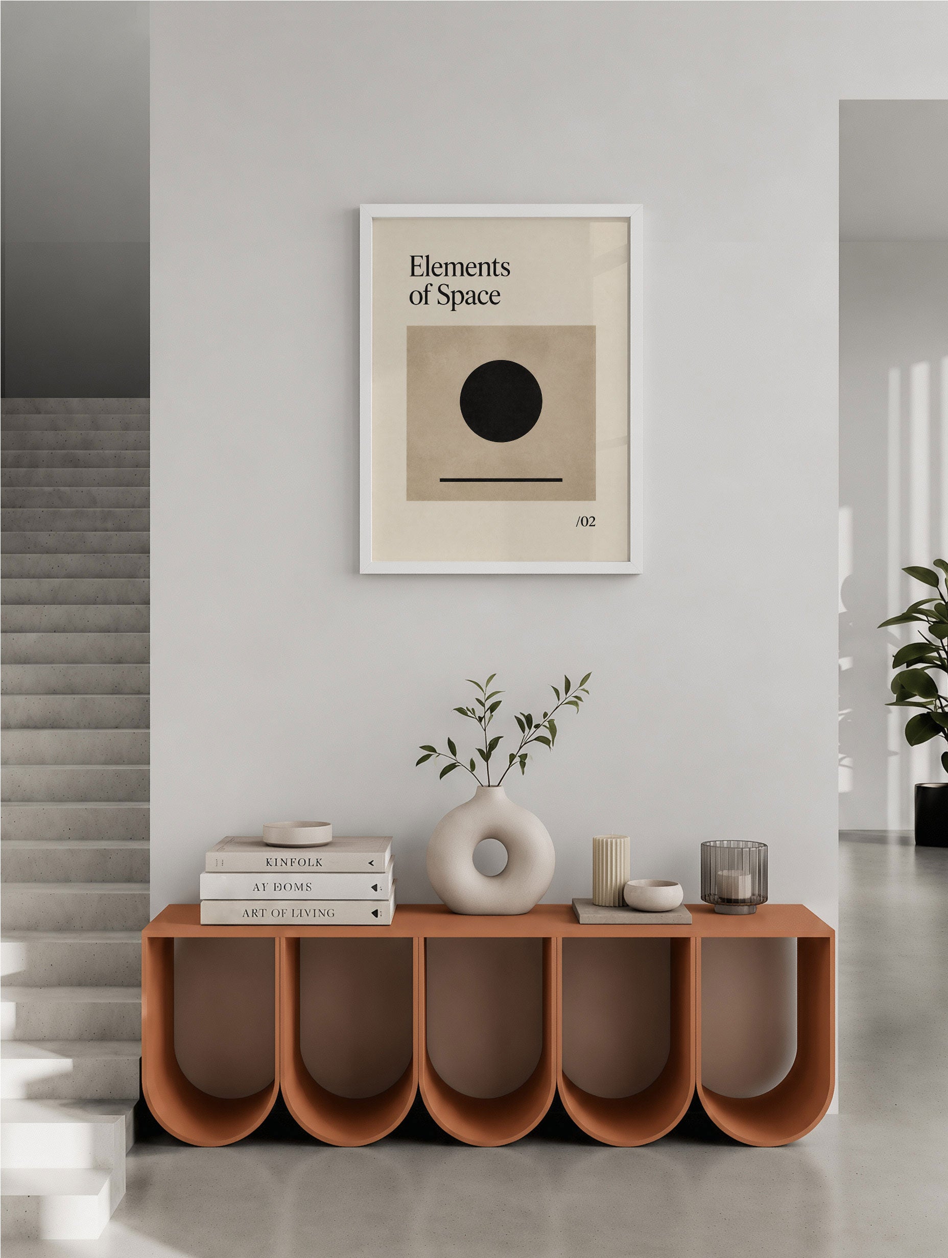 Elements of Space Minimal Geometric Poster