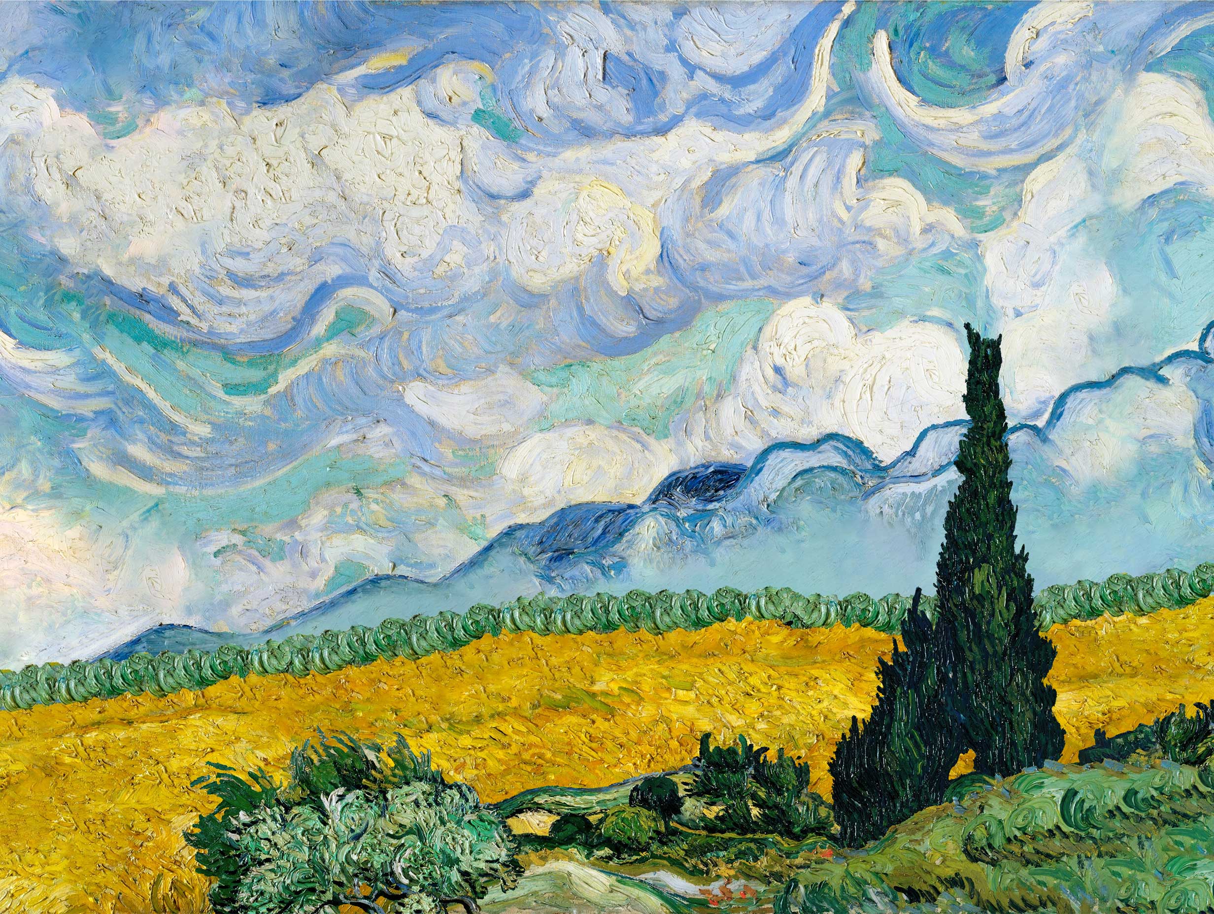 Wheat Field with Cypresses Van Gogh Art Print No 1