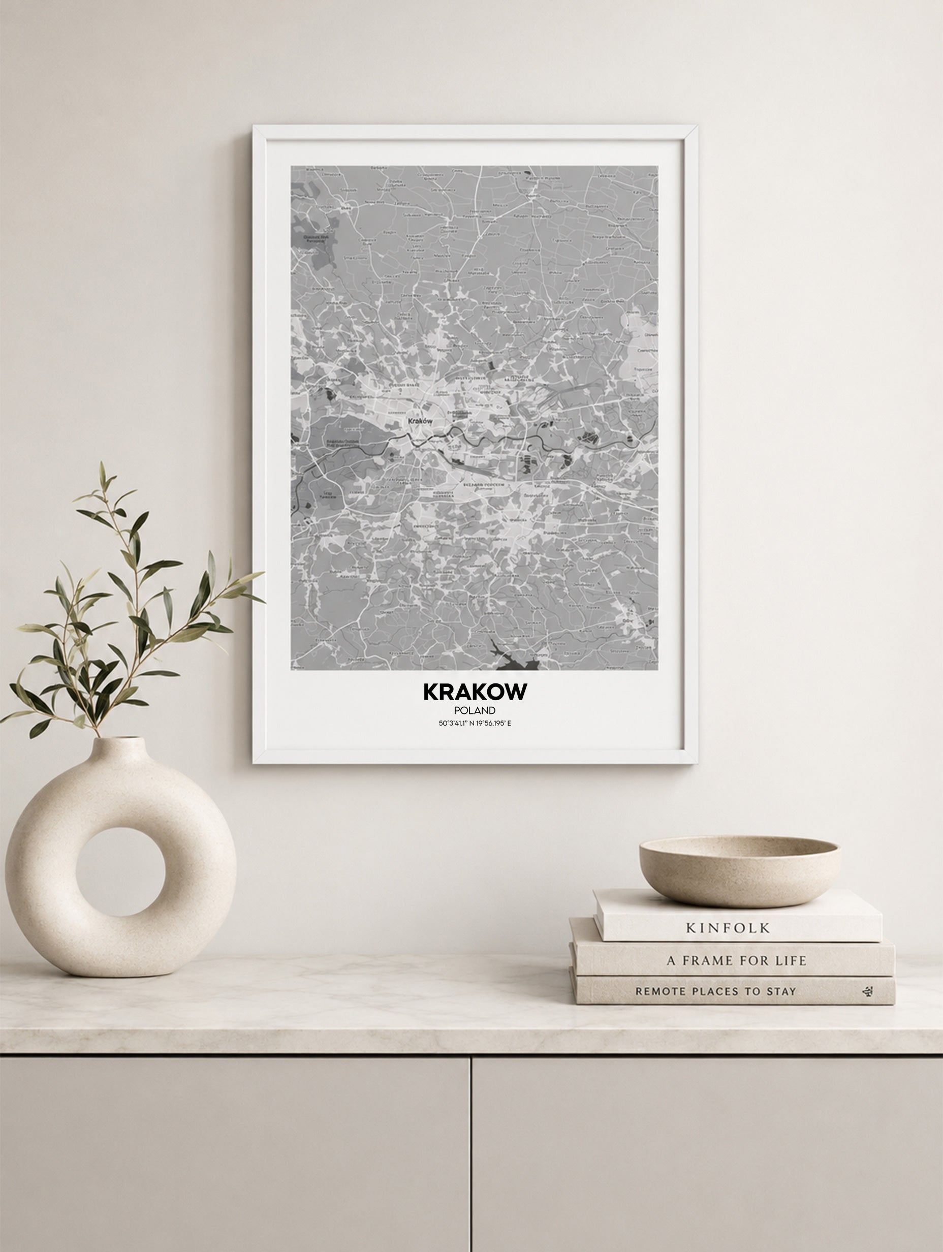 Krakow, Poland Map Poster