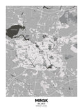 Minsk, Belarus Map Poster
