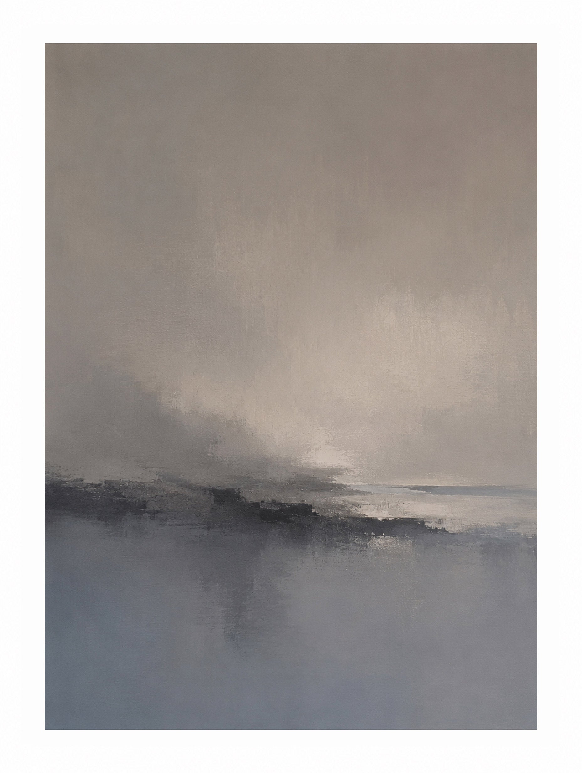 Misty Grey Abstract Landscape