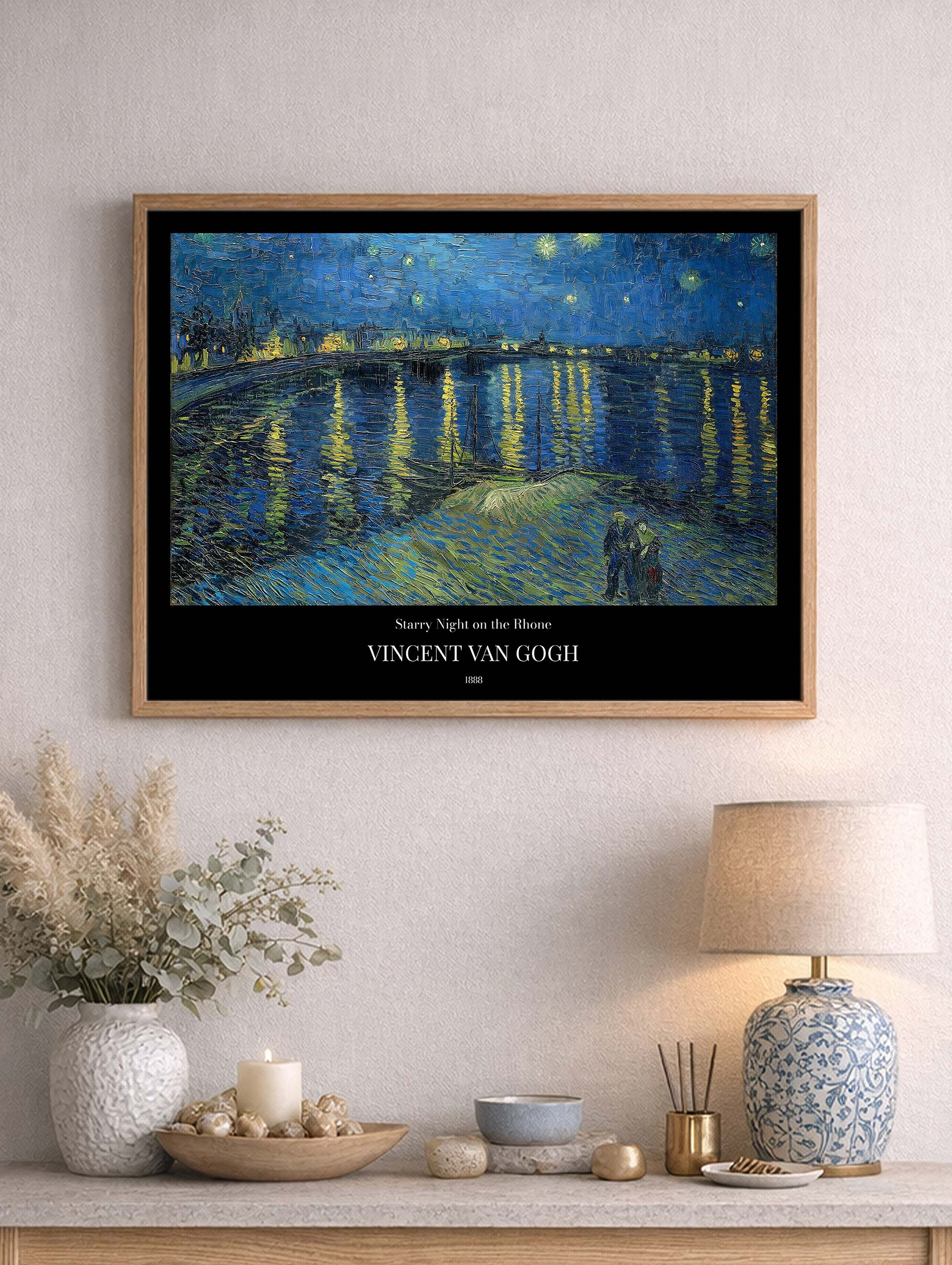 Starry Night on the Rhône Van Gogh Art Print No 1 Mockup