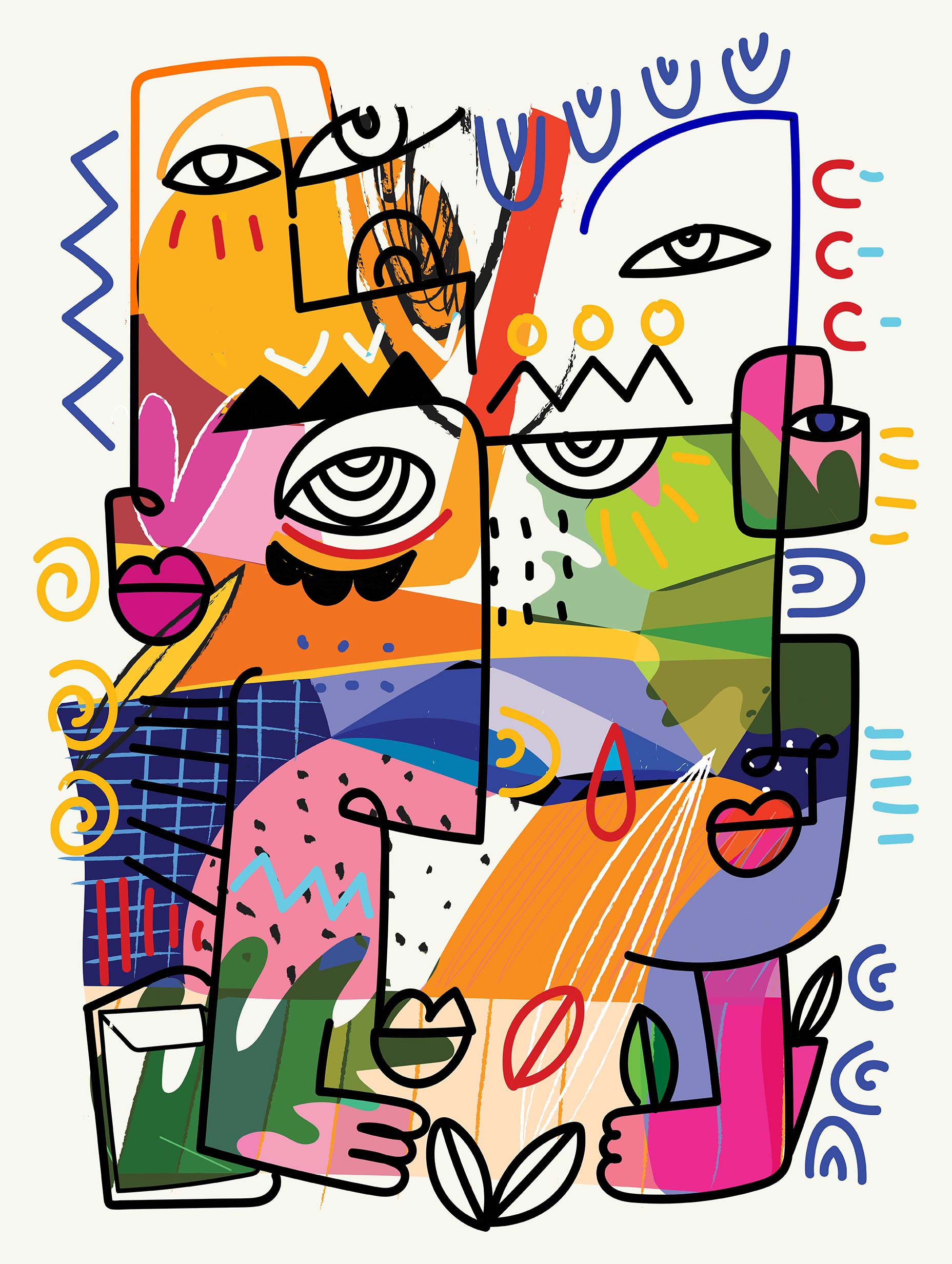 Colorful Abstract Face Poster