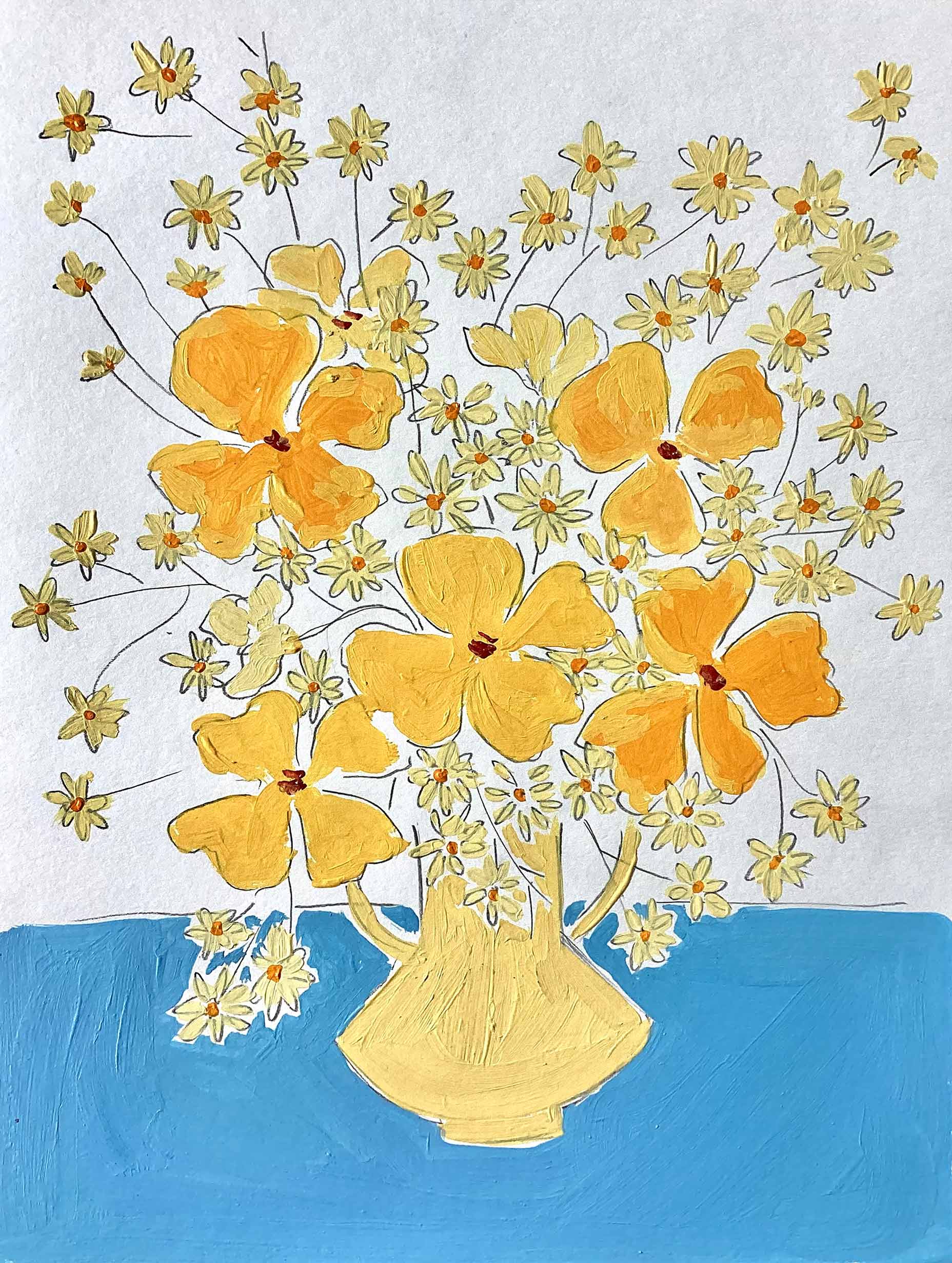 Rushati Chowdhury - Yellow Bouquet Poster