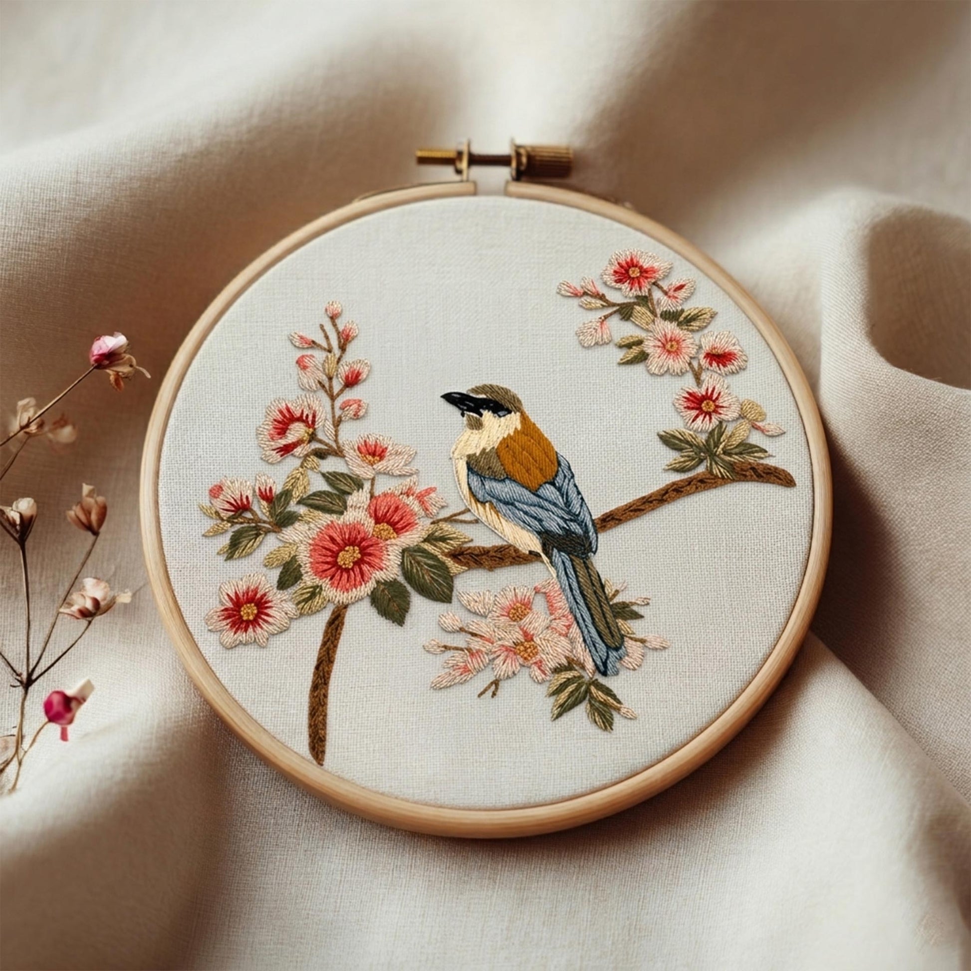 Blossom Songbird Embroidery Design