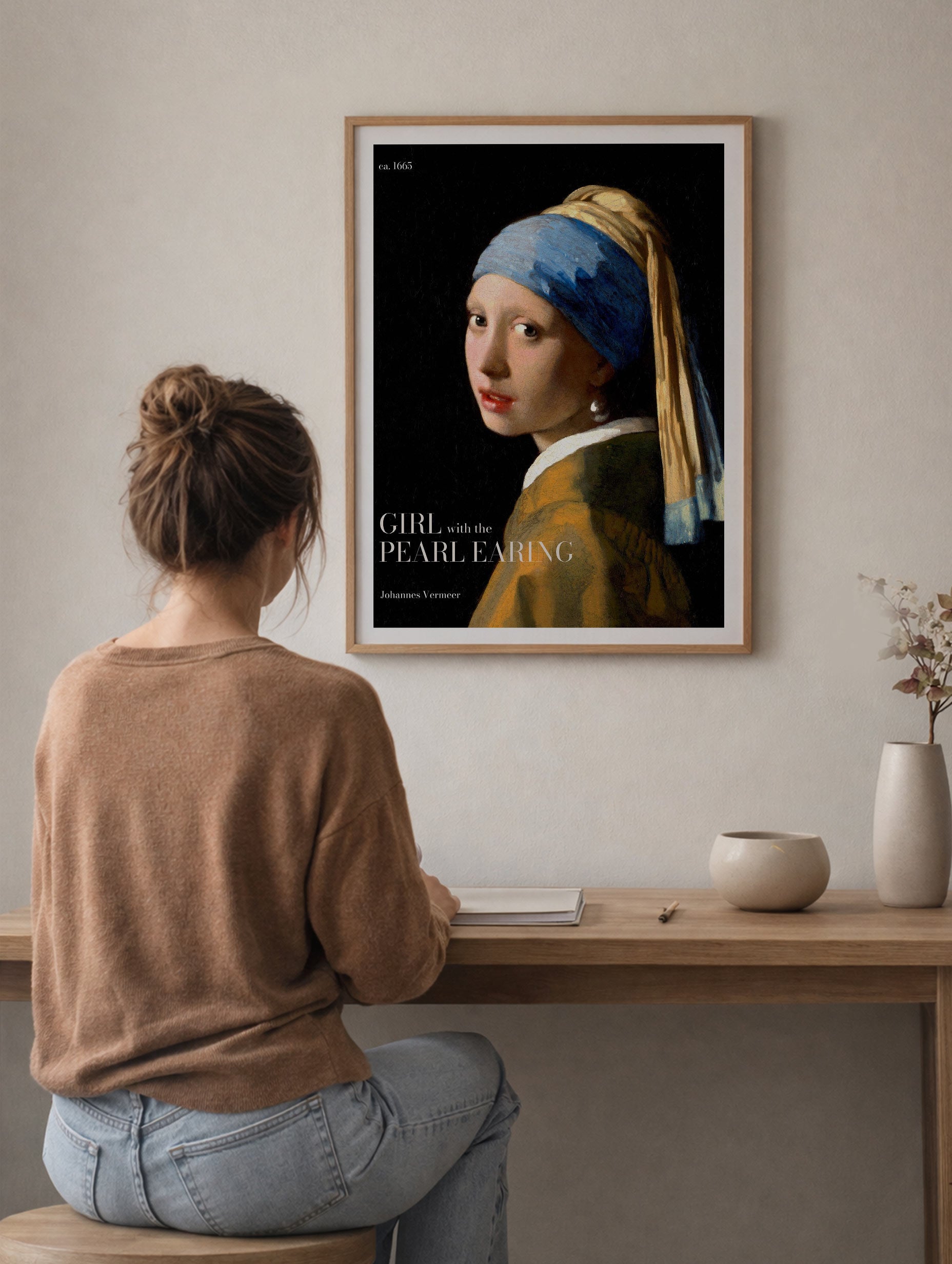 Girl with the Pearl Earring No. 2 - Johannes Vermeer Mockup