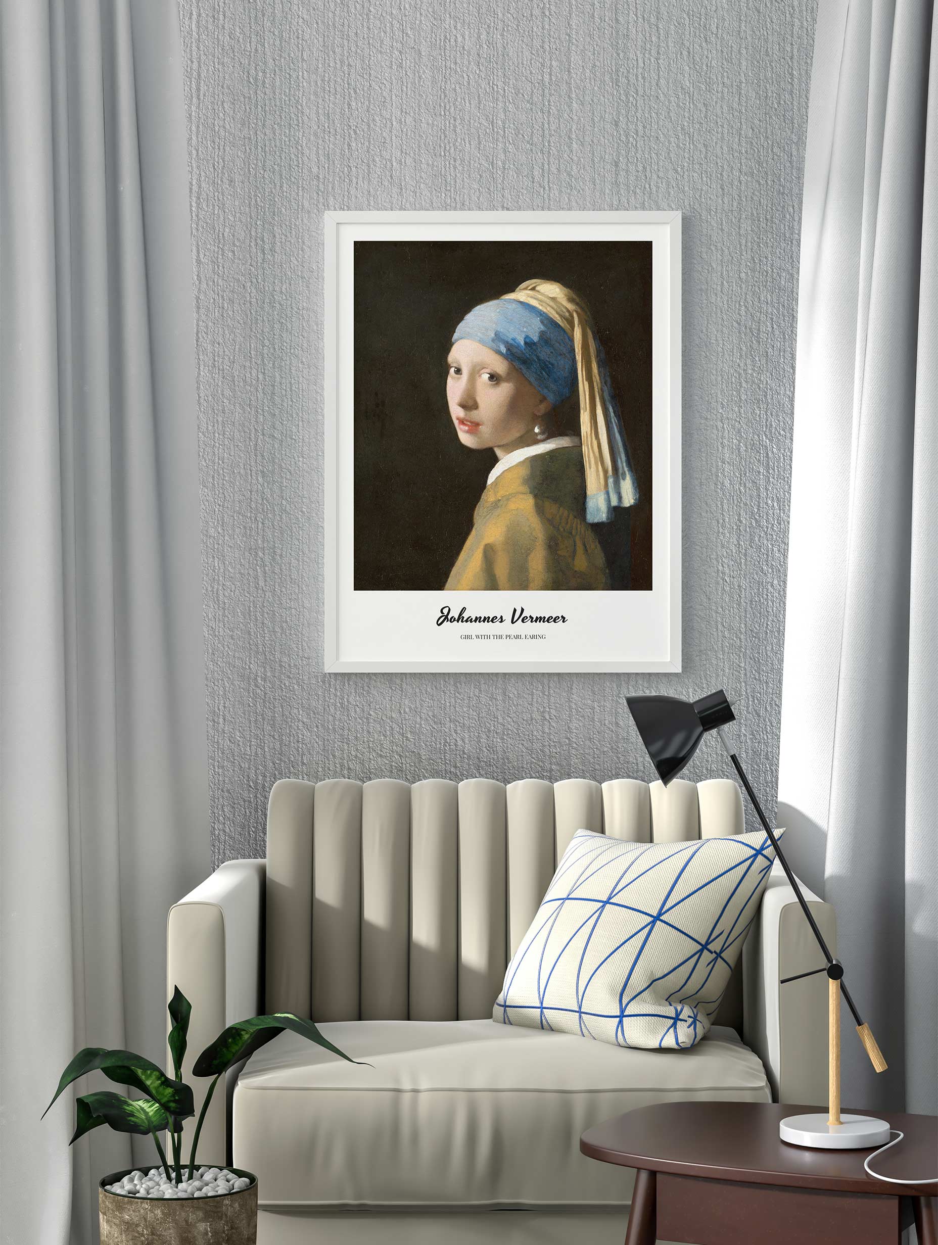 Girl with the Pearl Earring No. 3 - Johannes Vermeer Mockup