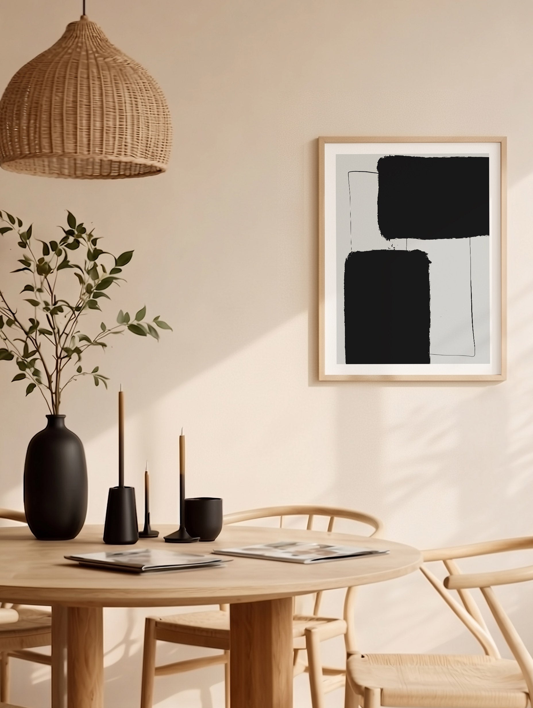 Monochrome Block Balance Poster