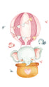 Elephant in Hot Air Balloon Poster