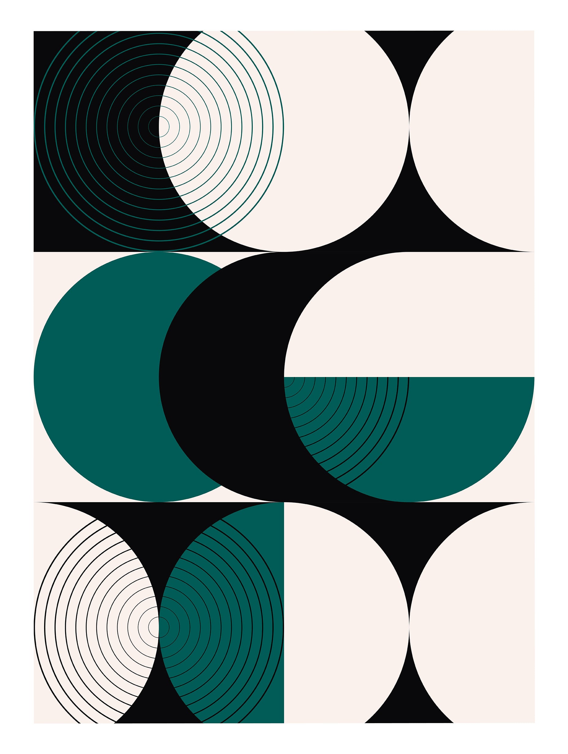 Teal Geometry Study Bauhaus Poster