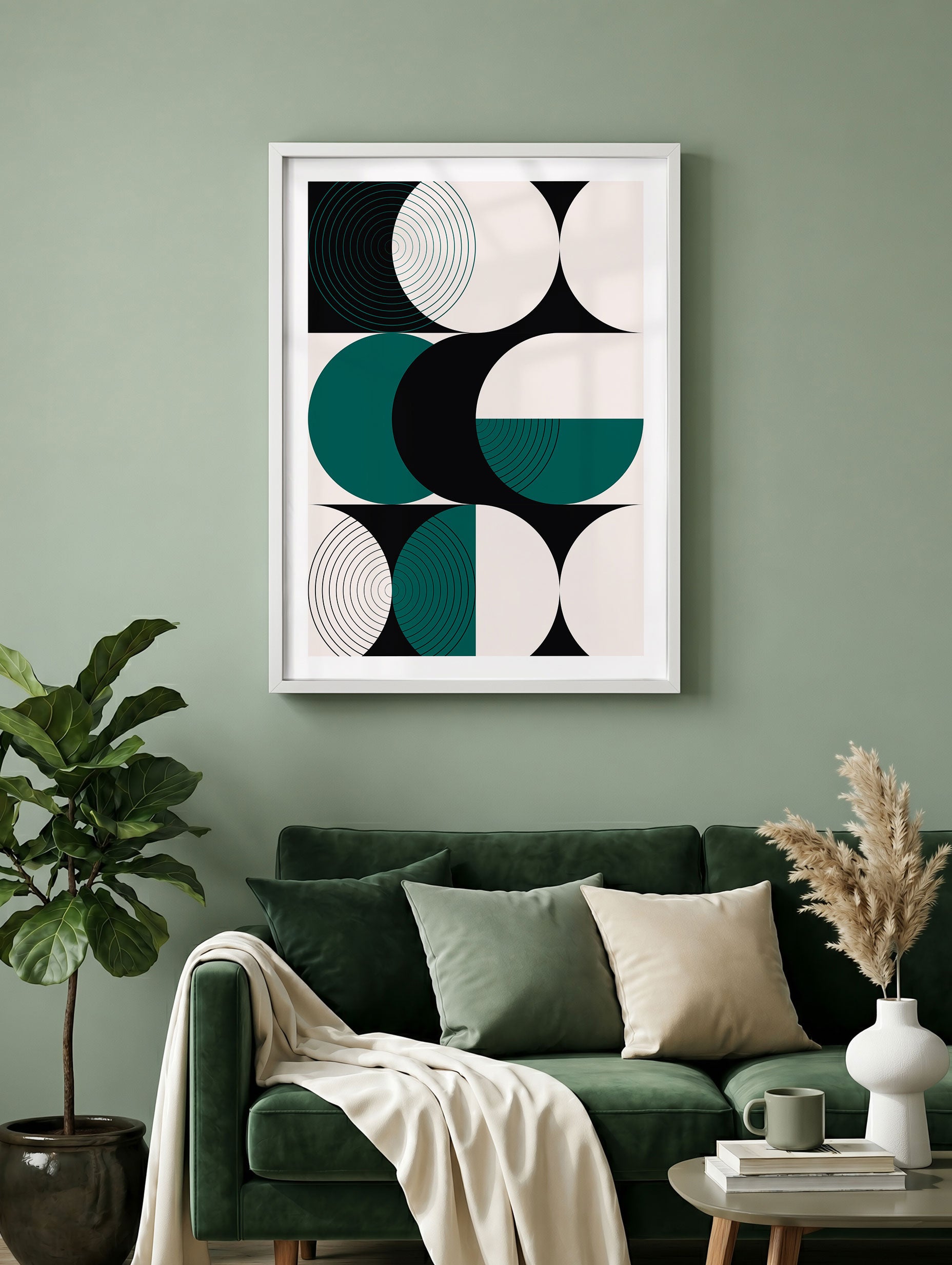 Teal Geometry Study Bauhaus Poster