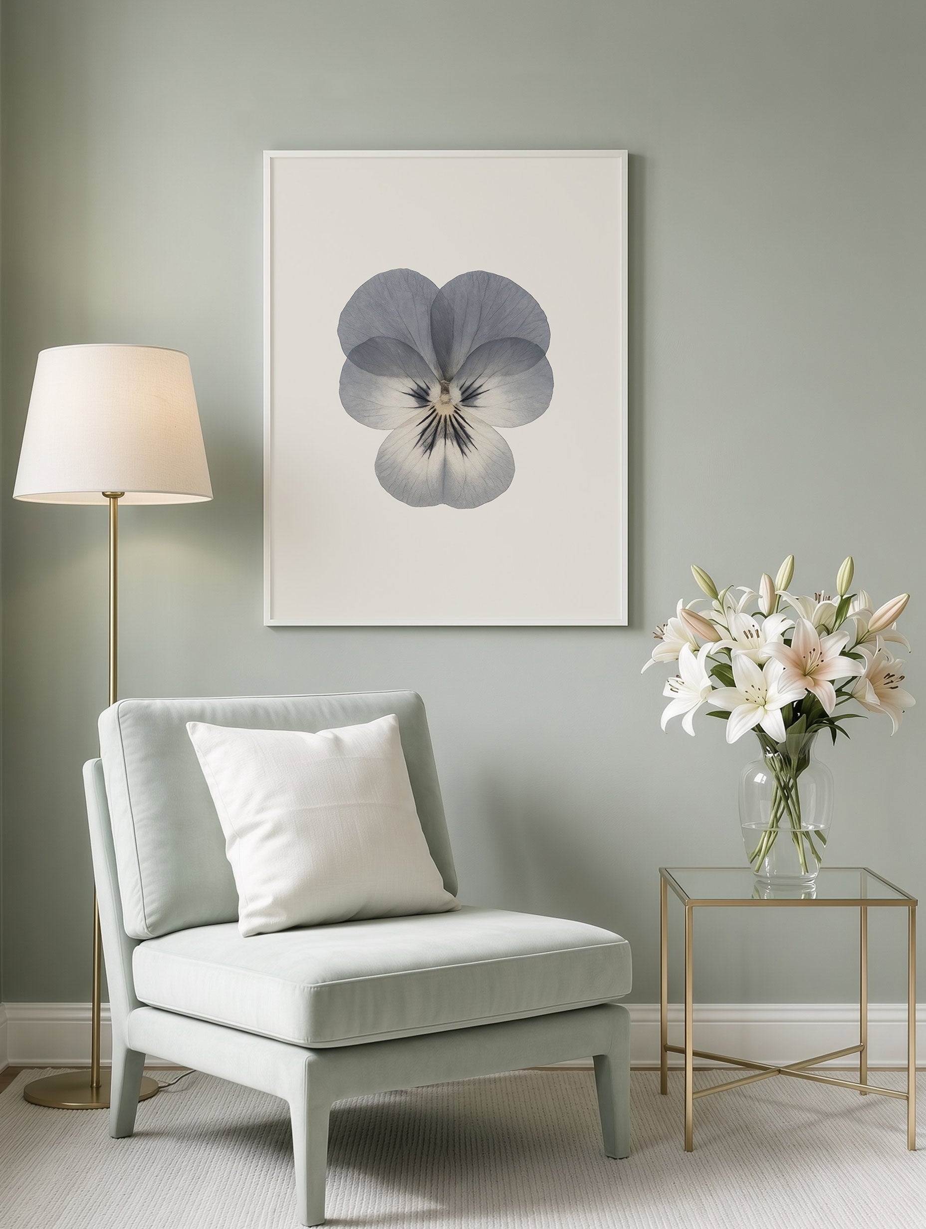 Pansy Flower Art Print Mockup