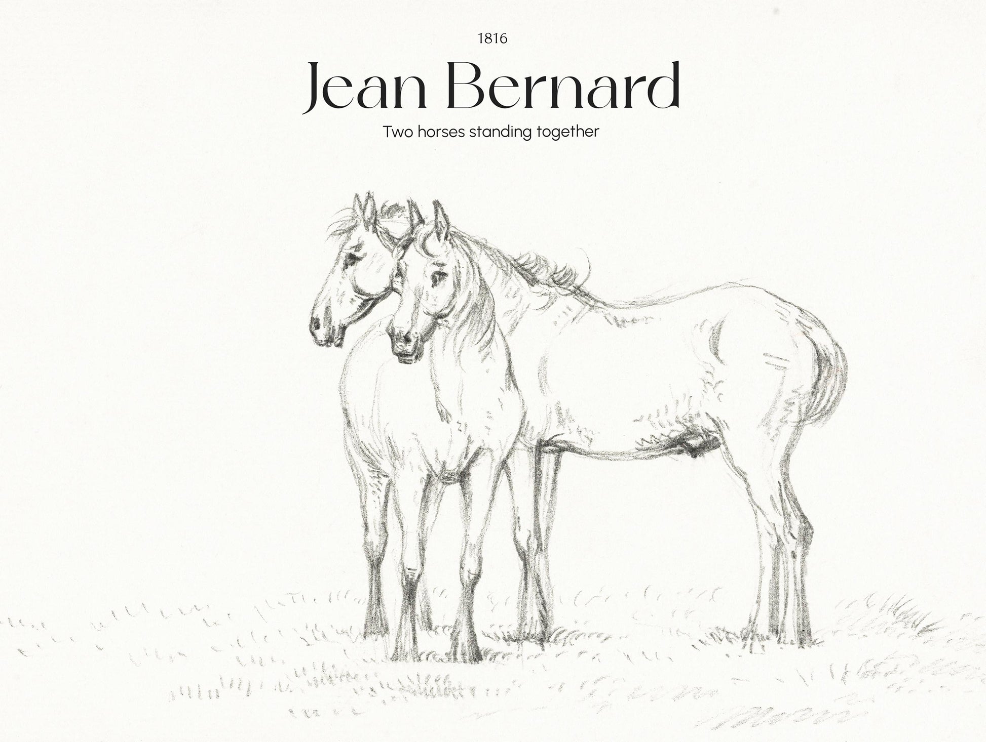 Two horses standing together - Jean Bernard
