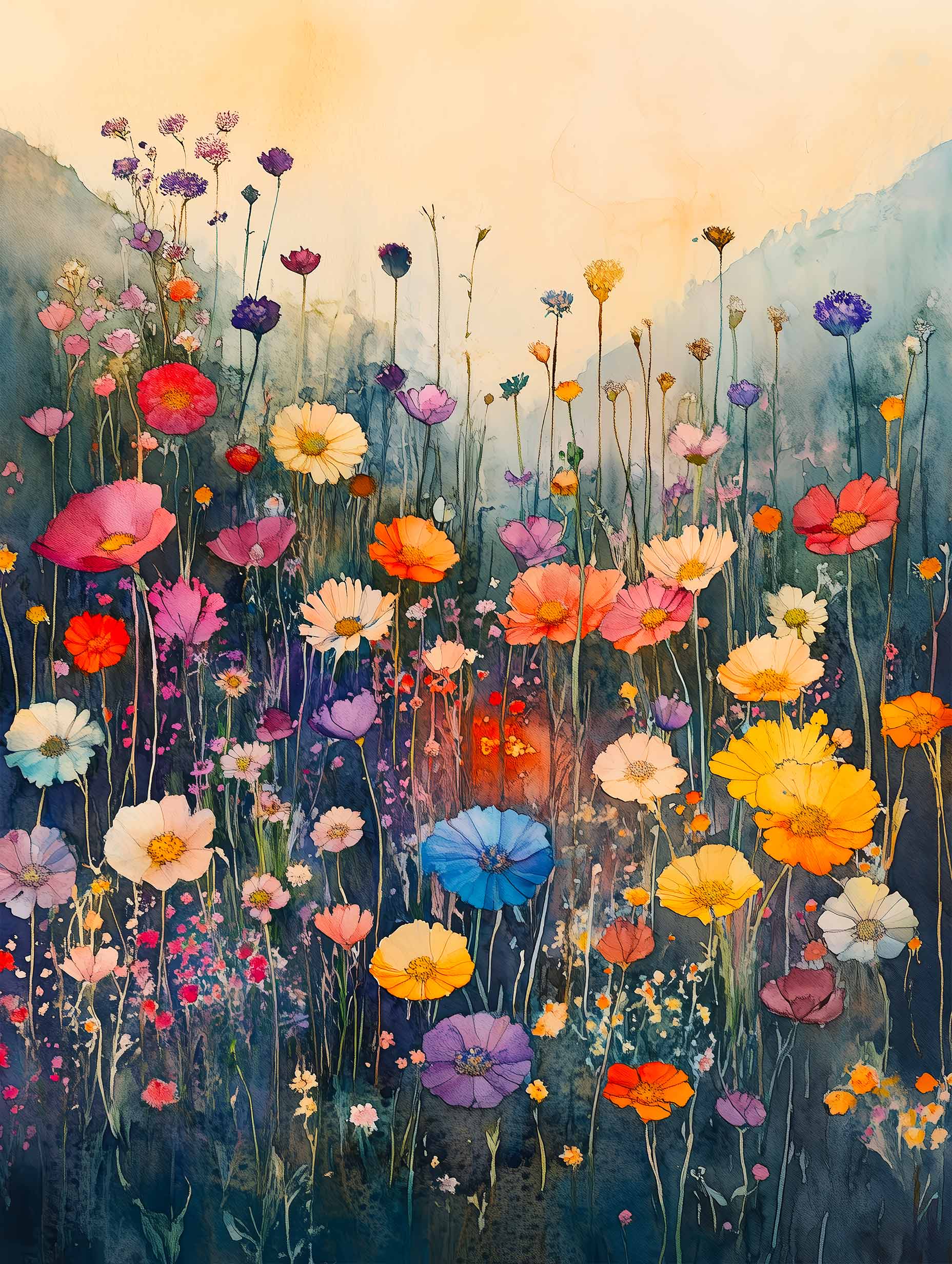 Justyna Jaszke - Wildflower Meadow Evergreen Flowers Poster No 2