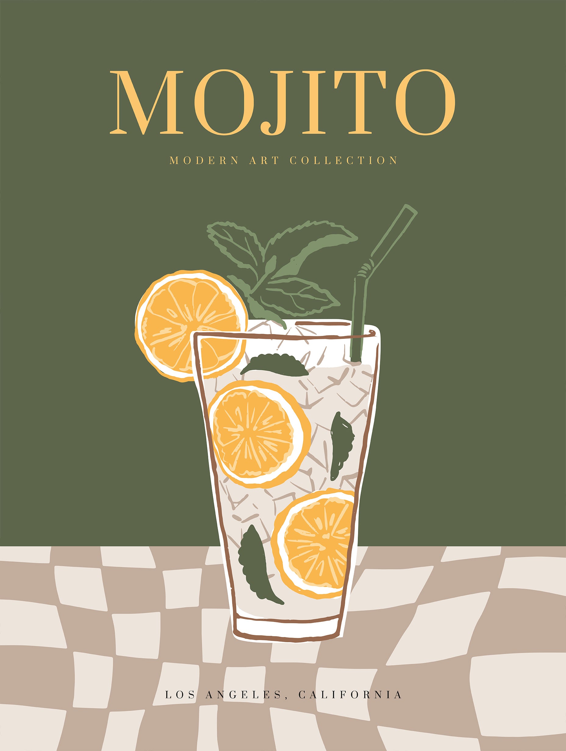 Mojito Citrus Glass Poster