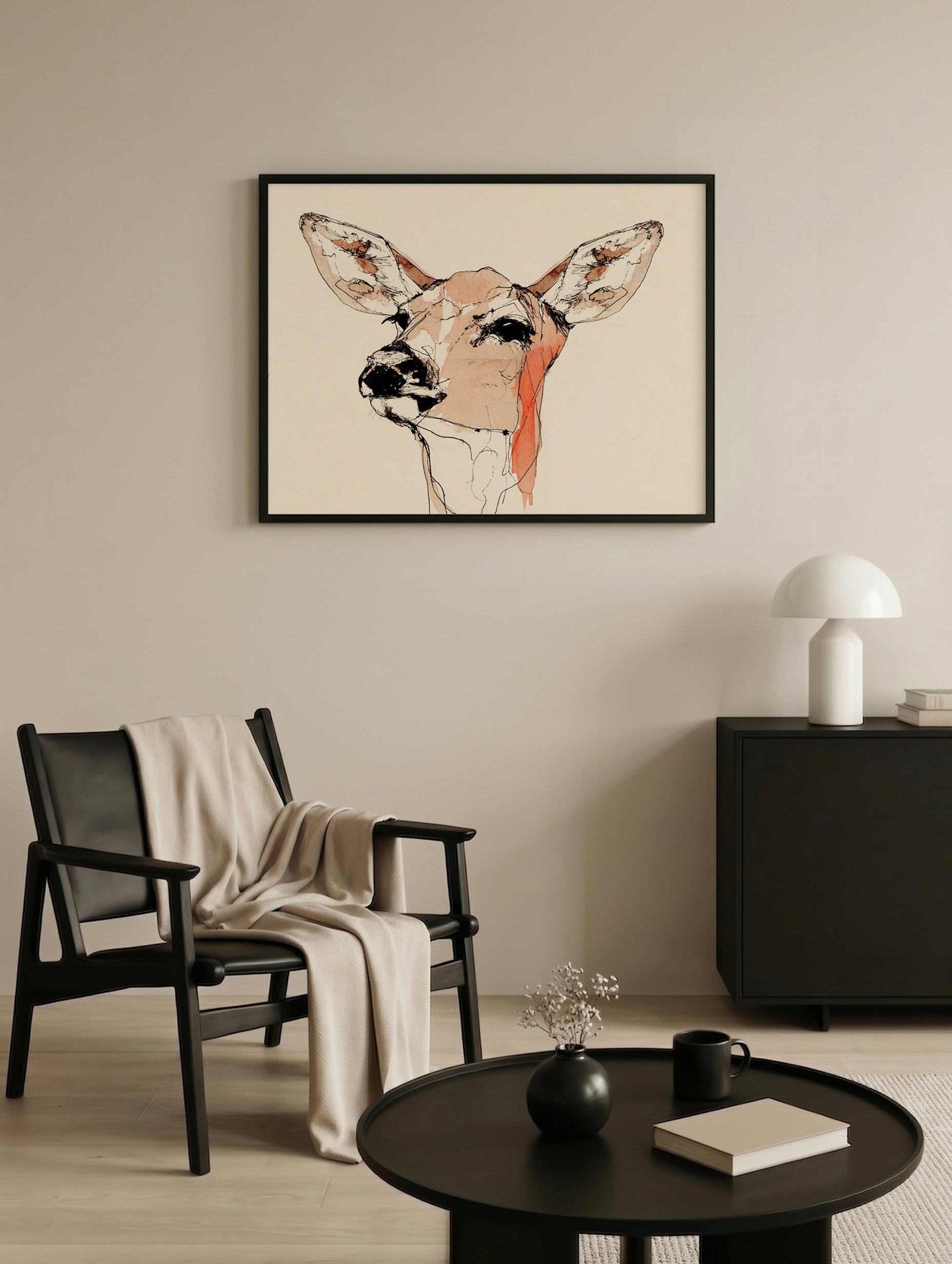 Deer Painting Animal Art Print Mockup