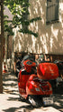 Red Vespa Scooter Poster