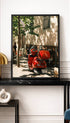 Red Vespa Scooter Poster Mockup