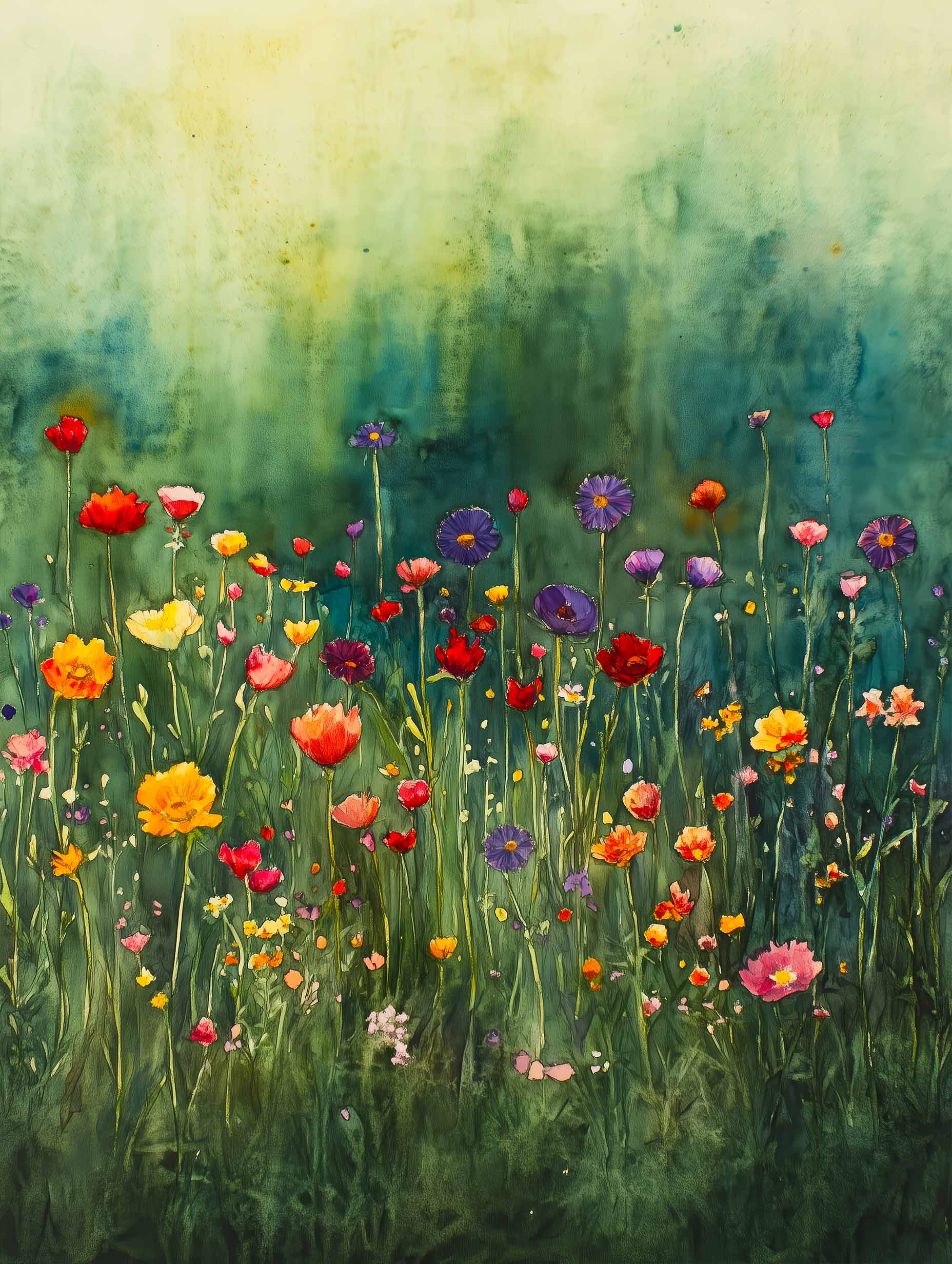 Justyna Jaszke - Wildflower Meadow Evergreen Flowers Poster No 3