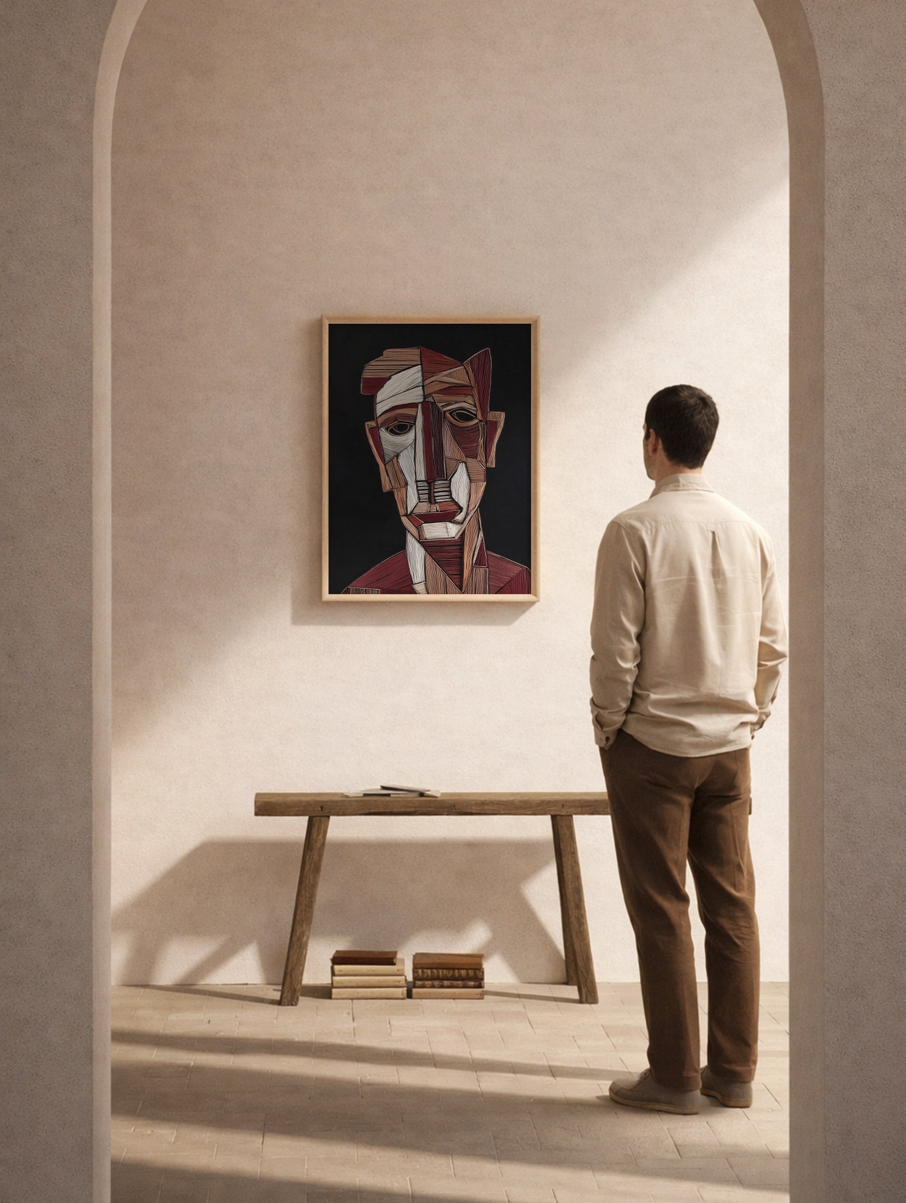 Fragmented Face Illustration Poster