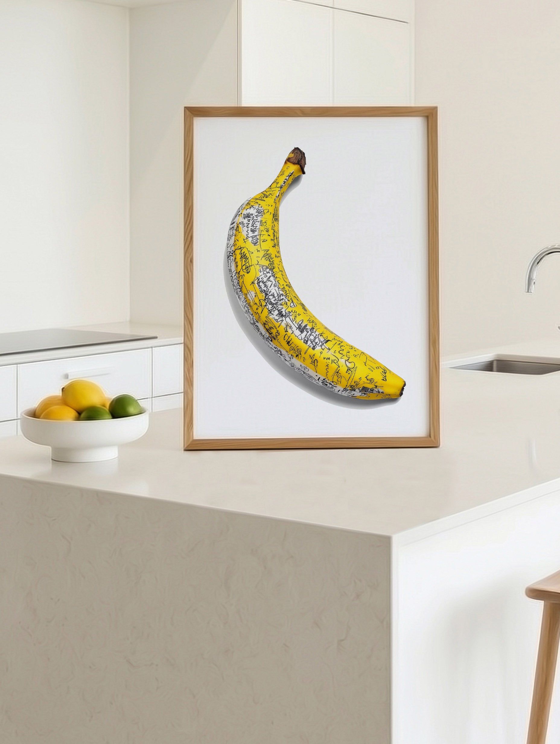 The Doodle Banana Fruit Artwork Mockup