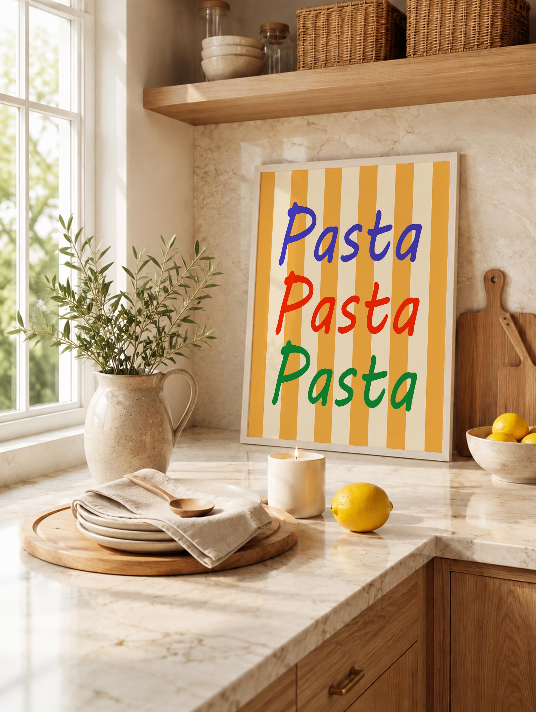 Italian Pasta Typography Poster