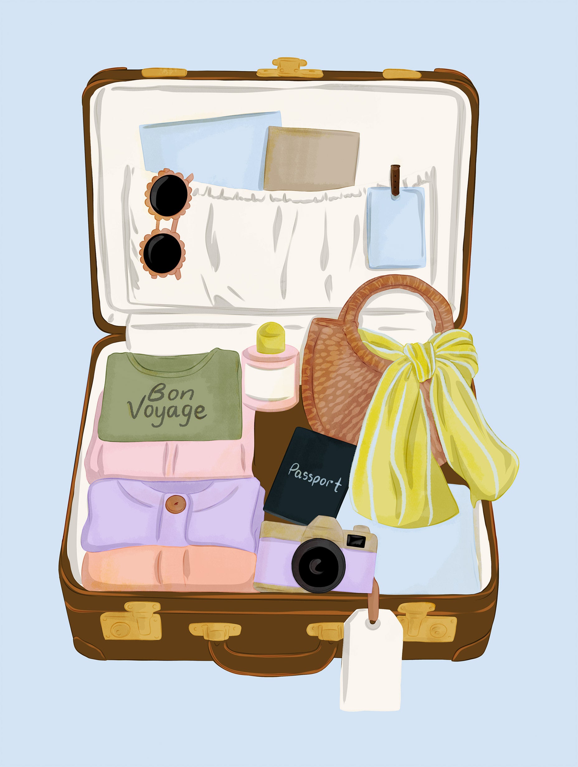 Lisen Vennesland - Suitcase Bon Voyage Poster