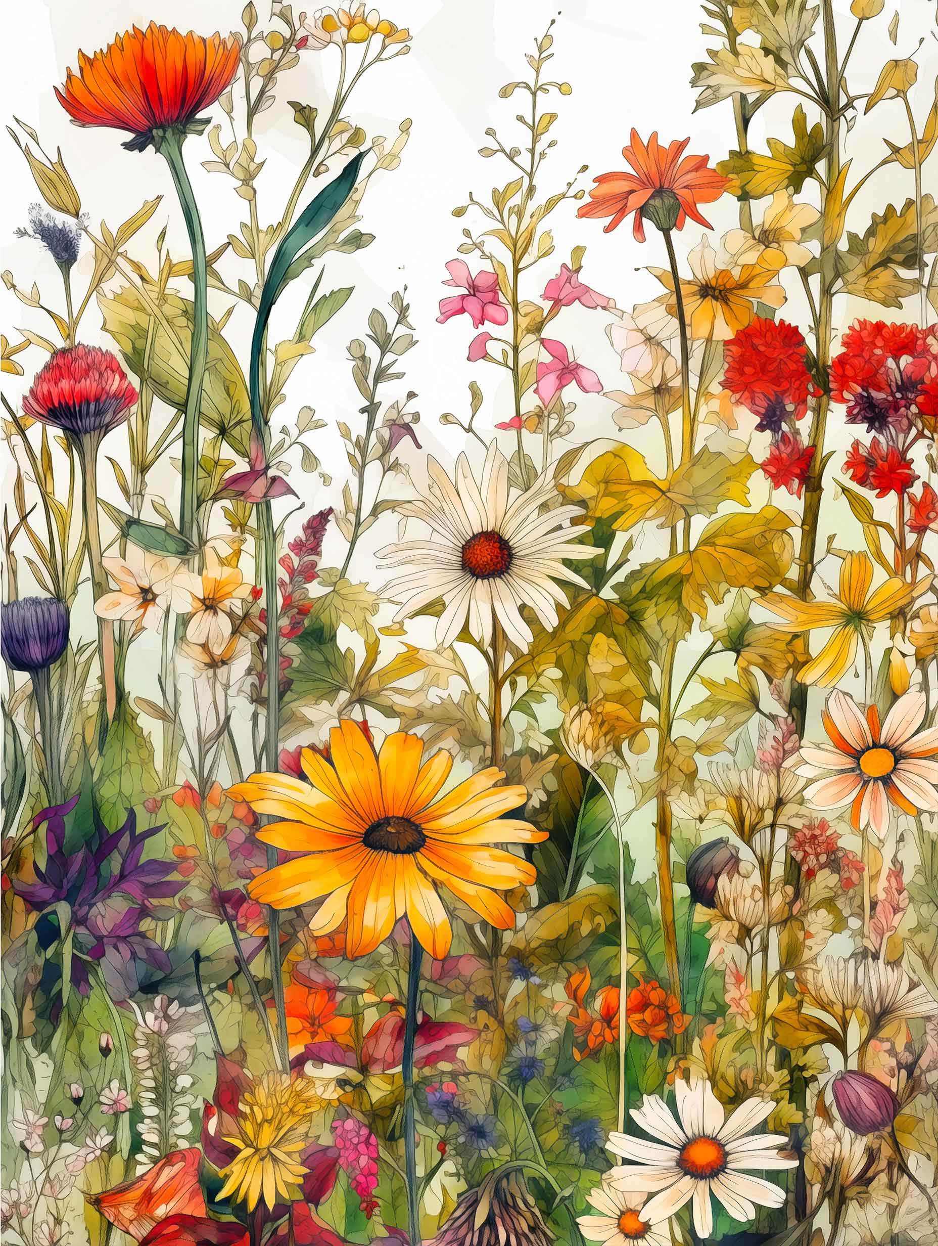 Justyna Jaszke - Wildflower Meadow Evergreen flowers Poster No 4