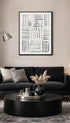 Black Brush Strokes Abstract Art Print Mockup