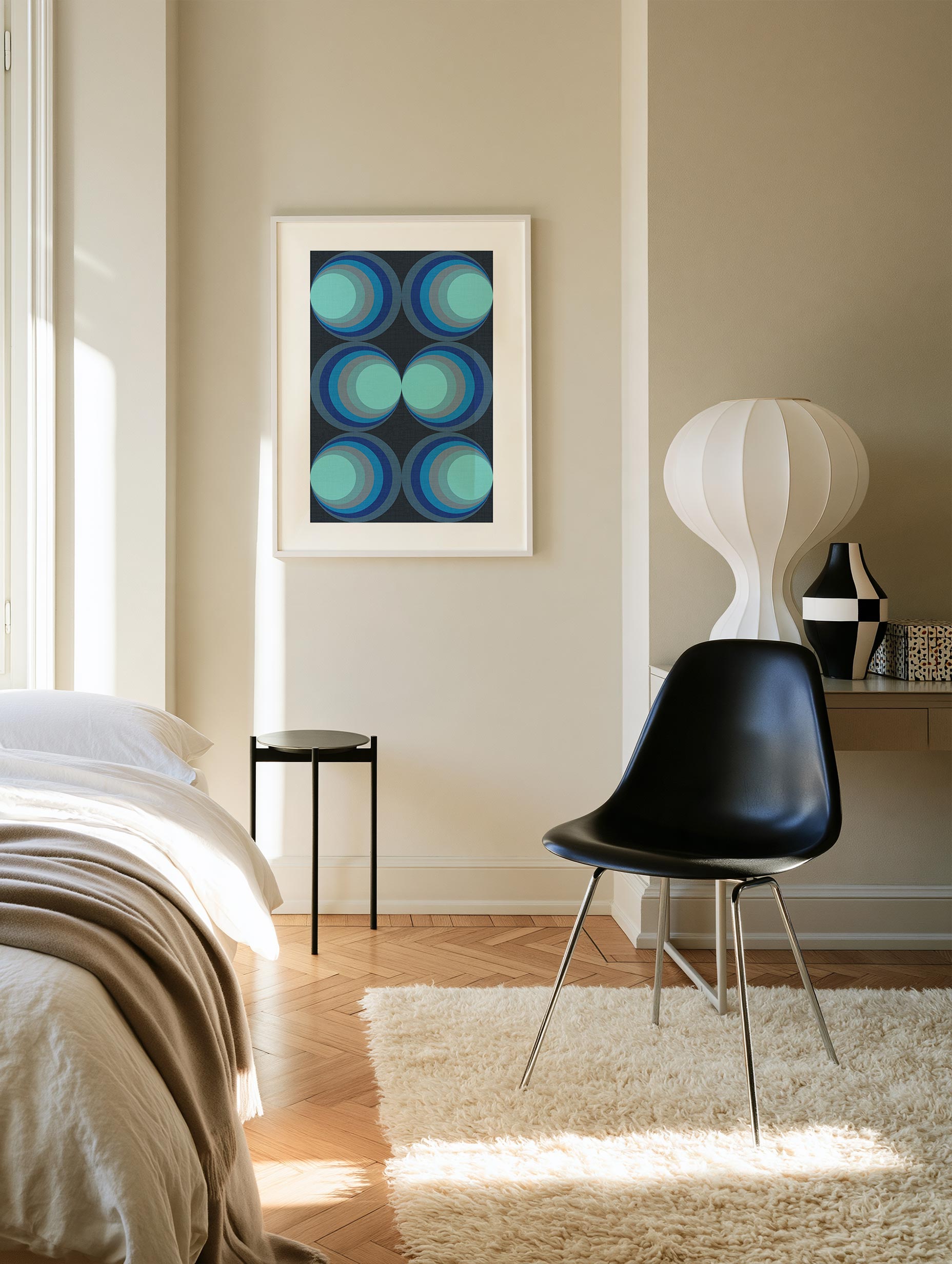 Alexendra Weise - Concentric Blue Circles Poster