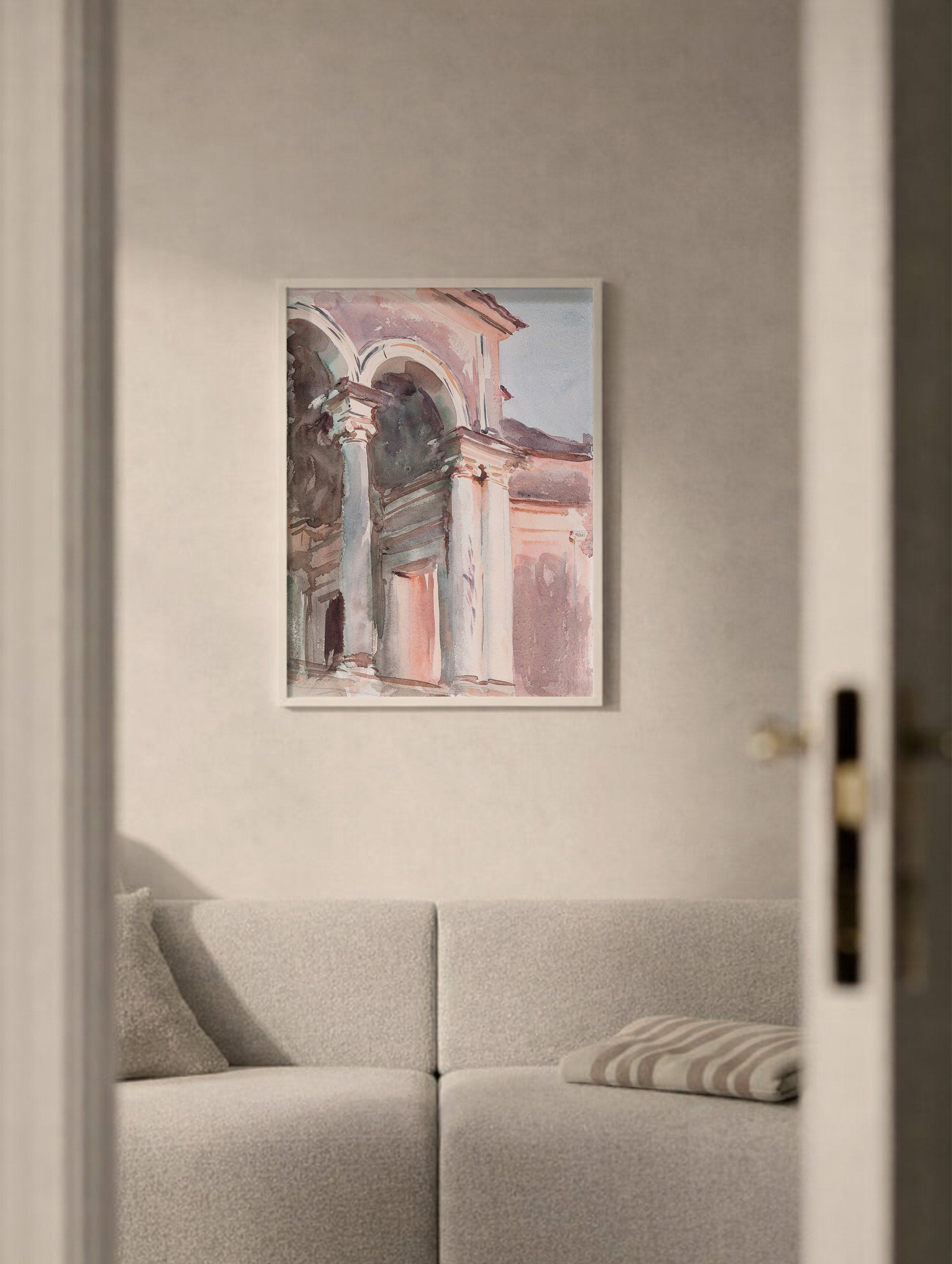 Loggia, Villa Giulia, Rome – John Singer Sargent Art Print Mockup